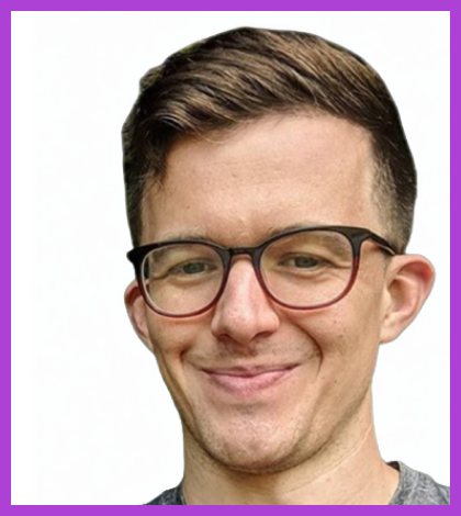 Headshot of Oli - a Caucasian man with brown hair, wearing glasses and smiling at the camera.