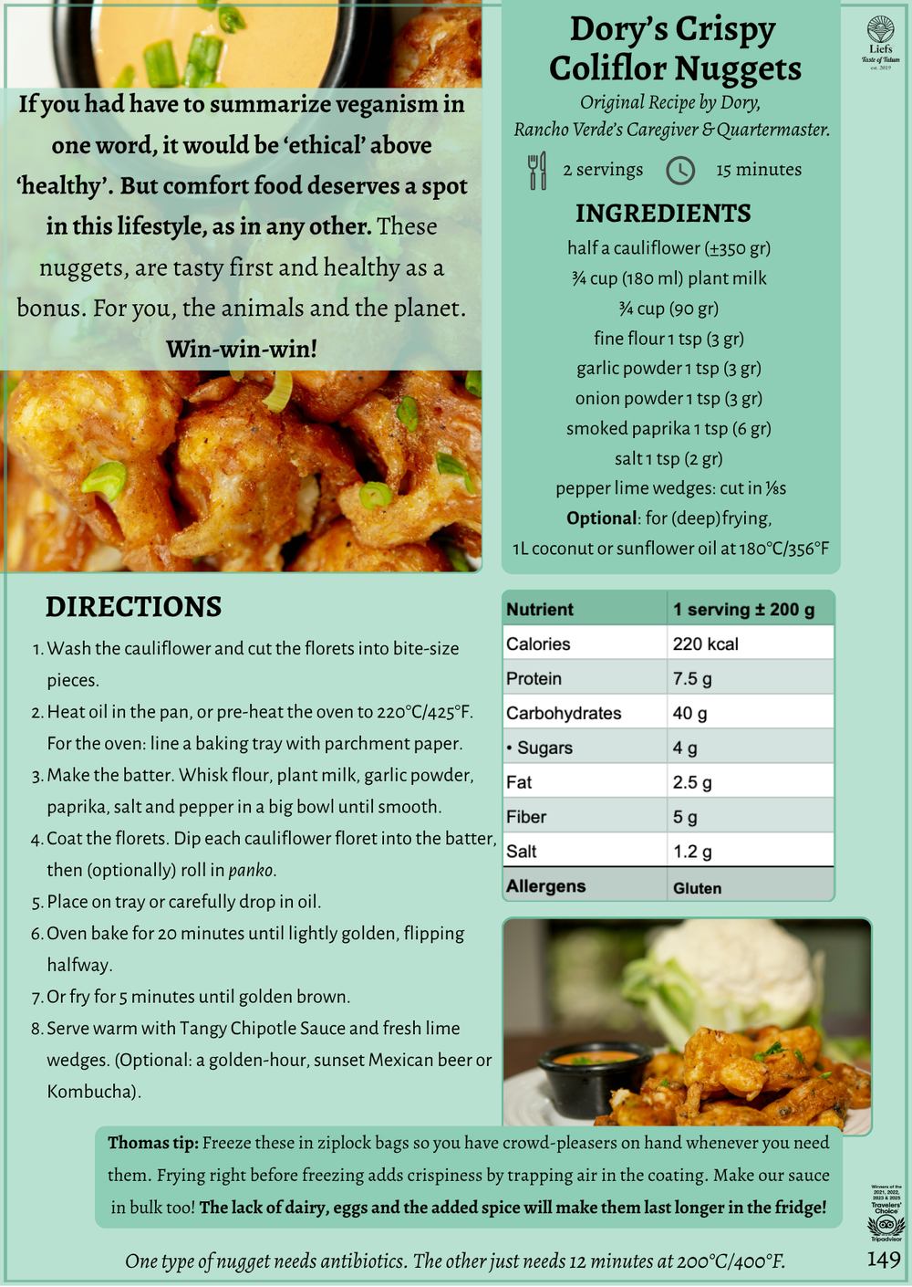 Dory's Crispy Coliflor Nuggets — page 149