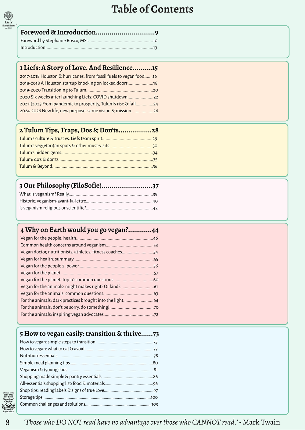 Table of Contents page 1