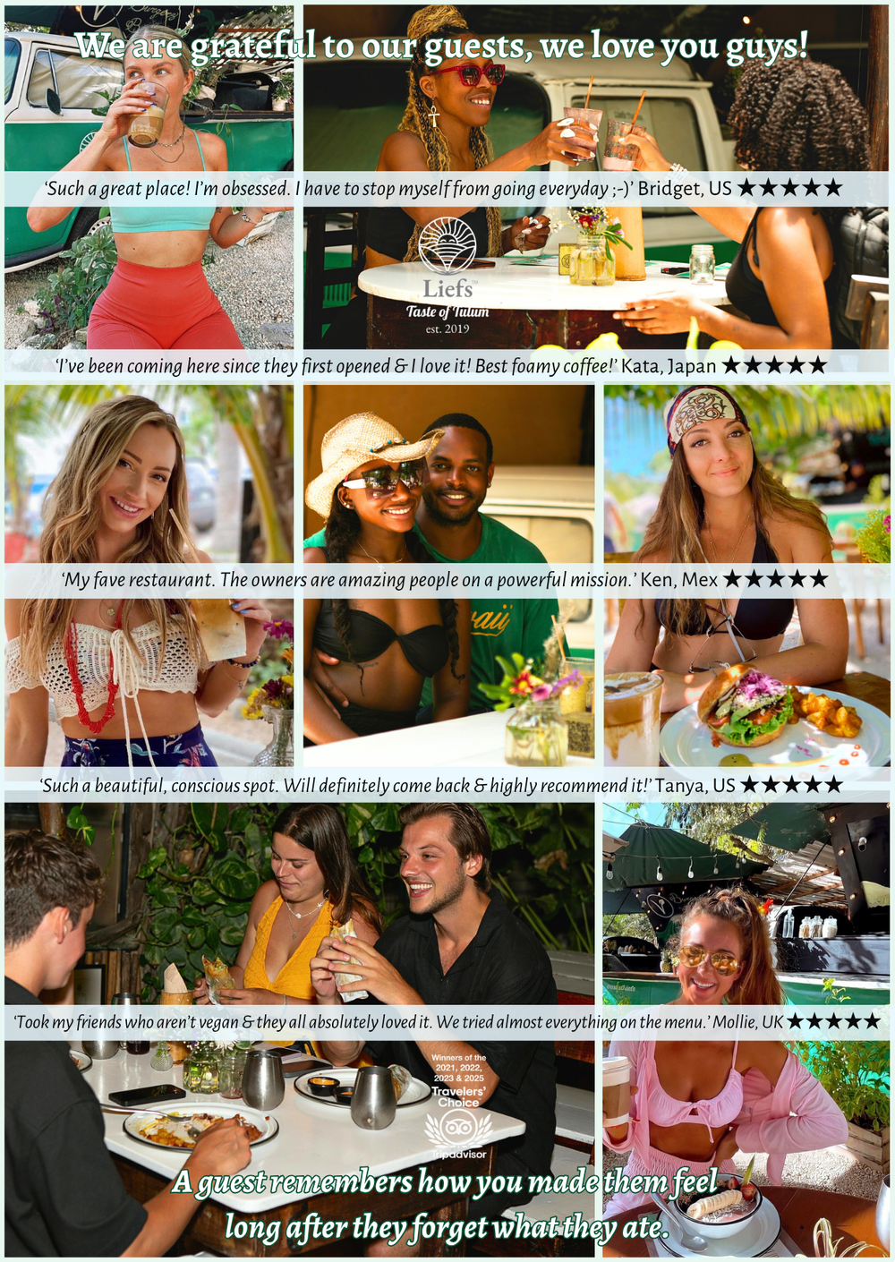 Liefs Tulum guest testimonials and reviews