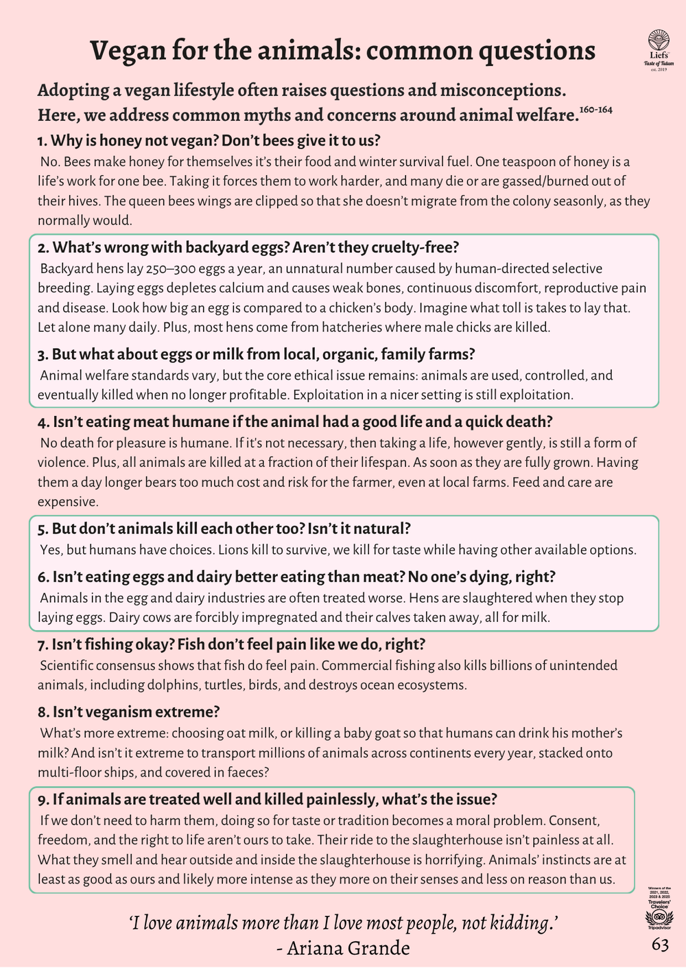 Page 63 — Animal welfare concerns