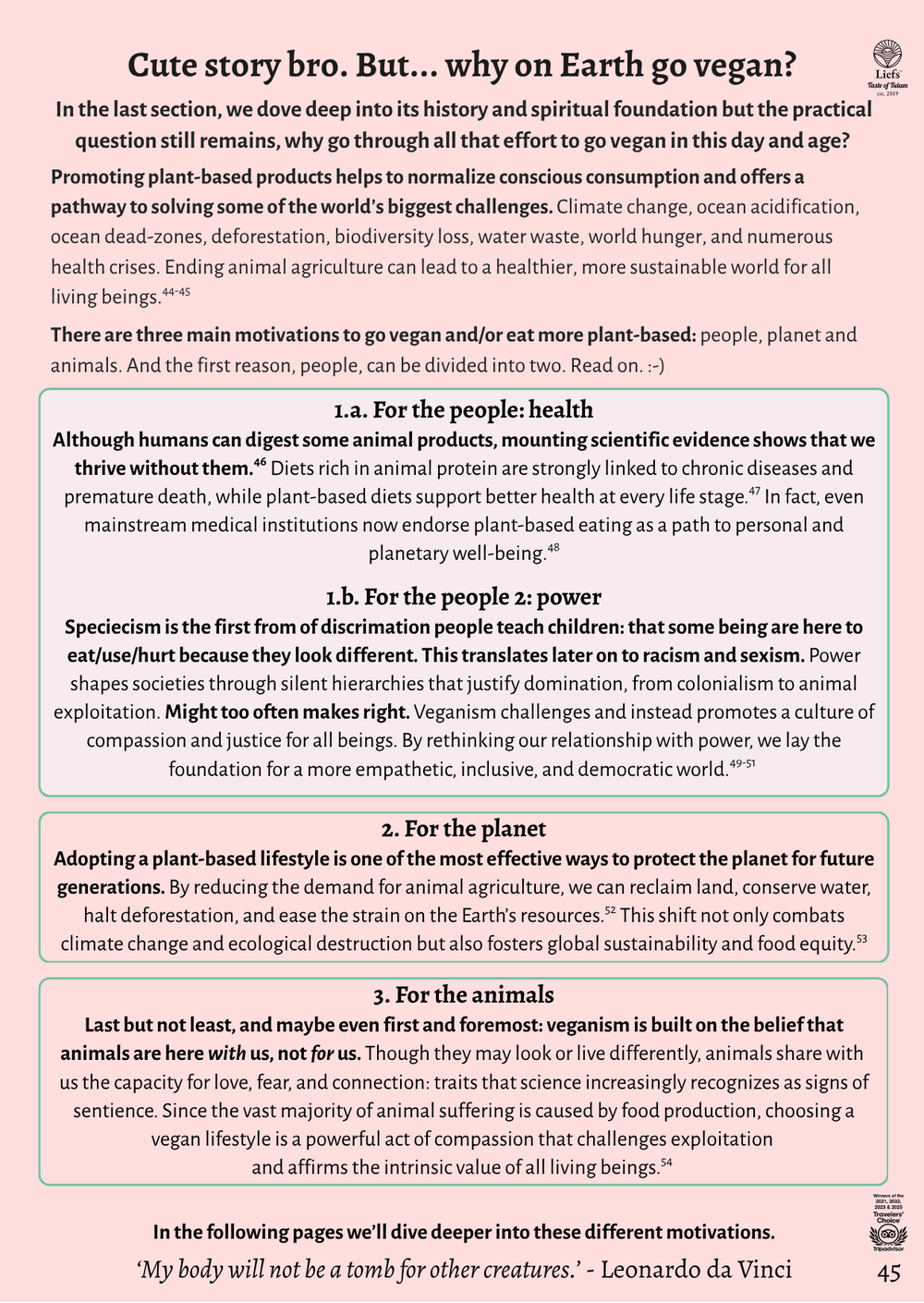 Page 45 — Why go vegan? Summary