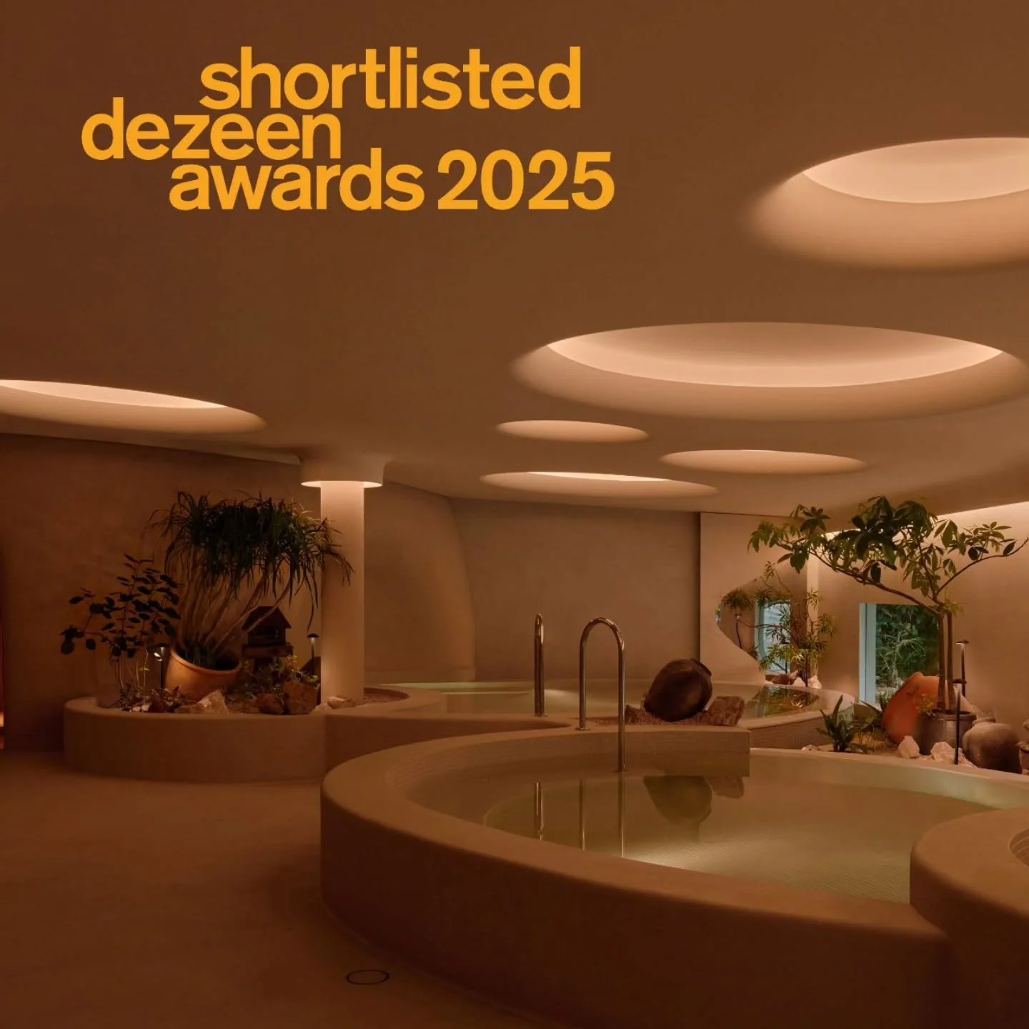 We’re excited to share that our project “Nowhere Baths” has been shortlisted for the Dezeen Awards 2025 (Interiors category)! 
Nowhere Baths is a gender-inclusive bathhouse located in Singapore’s Dempsey Hill, a former milita