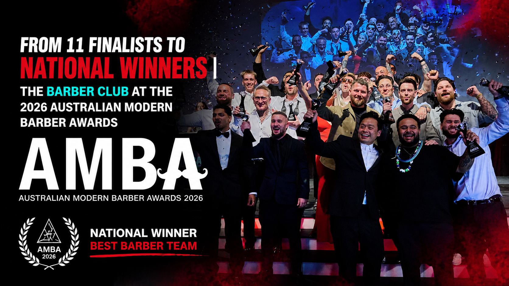 From 11 Finalists to National Winners | The Barber Club at the 2026 Australian Modern Barber Awards AMBAs