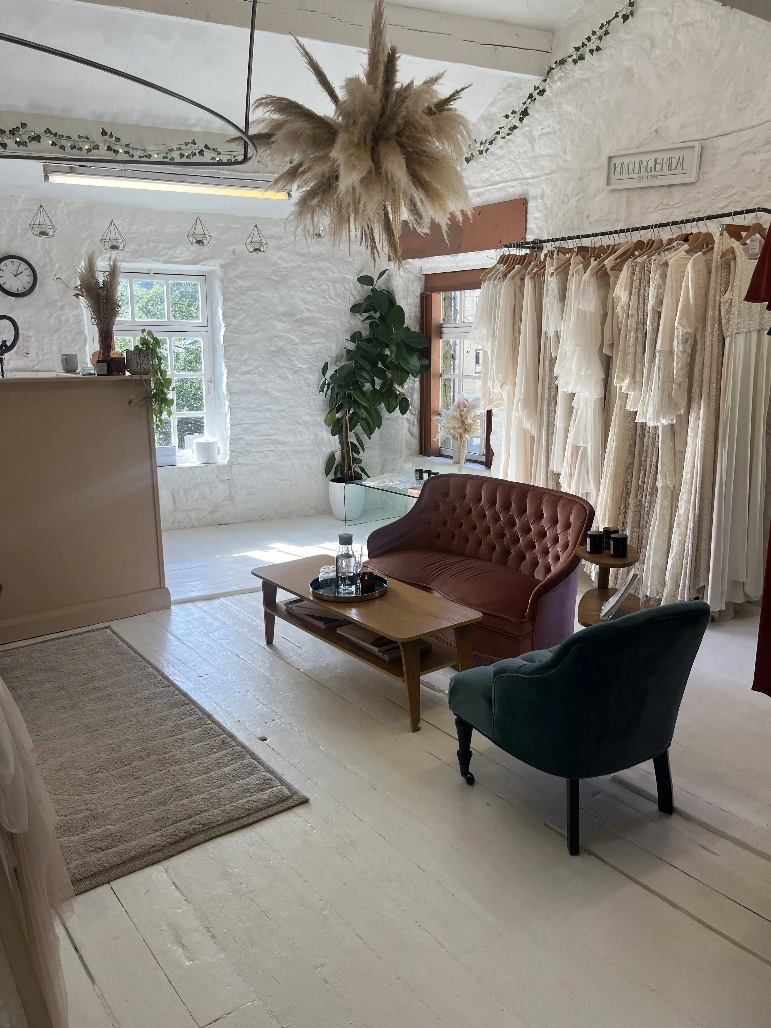 Modern bridal studio in West Yorkshire offering made-to-measure, custom and bespoke wedding dresses for fashionable brides