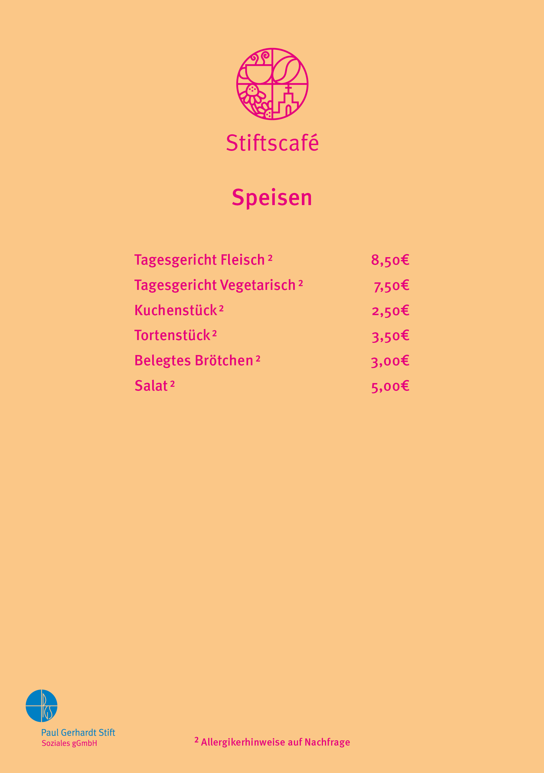 Speisen im Stiftscafé