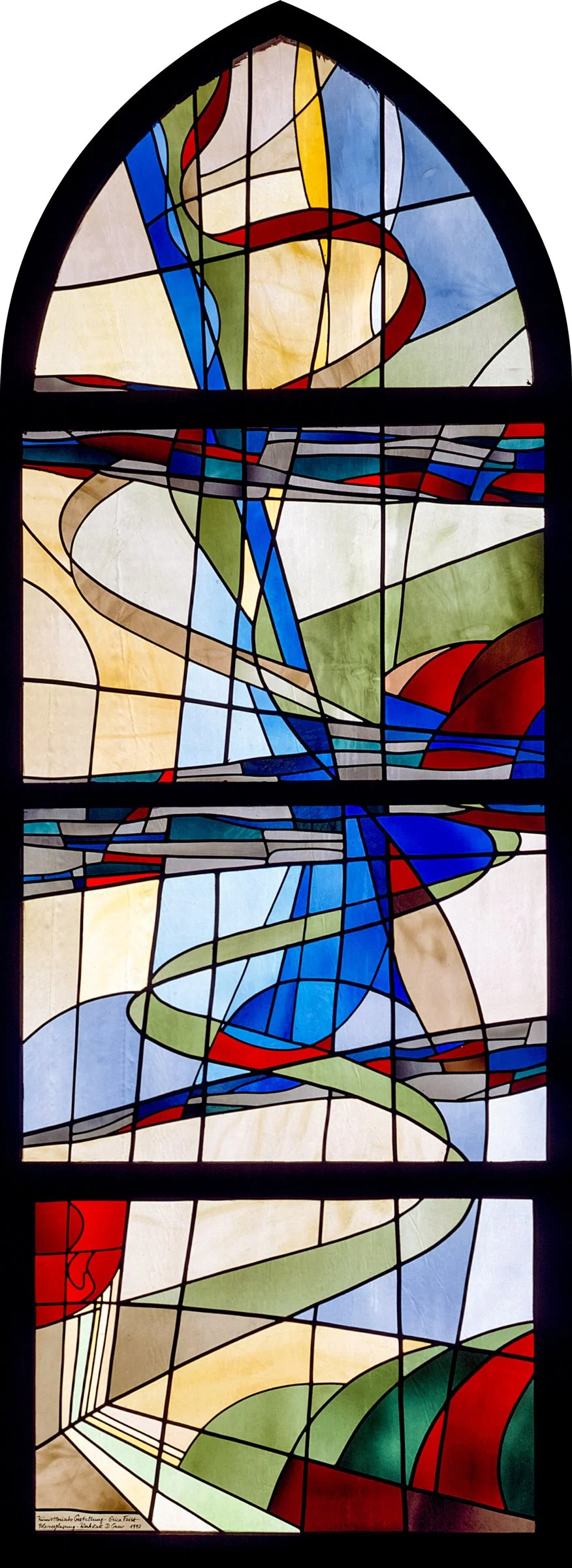 Kirchenfenster der Kirche im Paul Gerhardt Stit gestaltet nach „Befiehl du deine Wege“