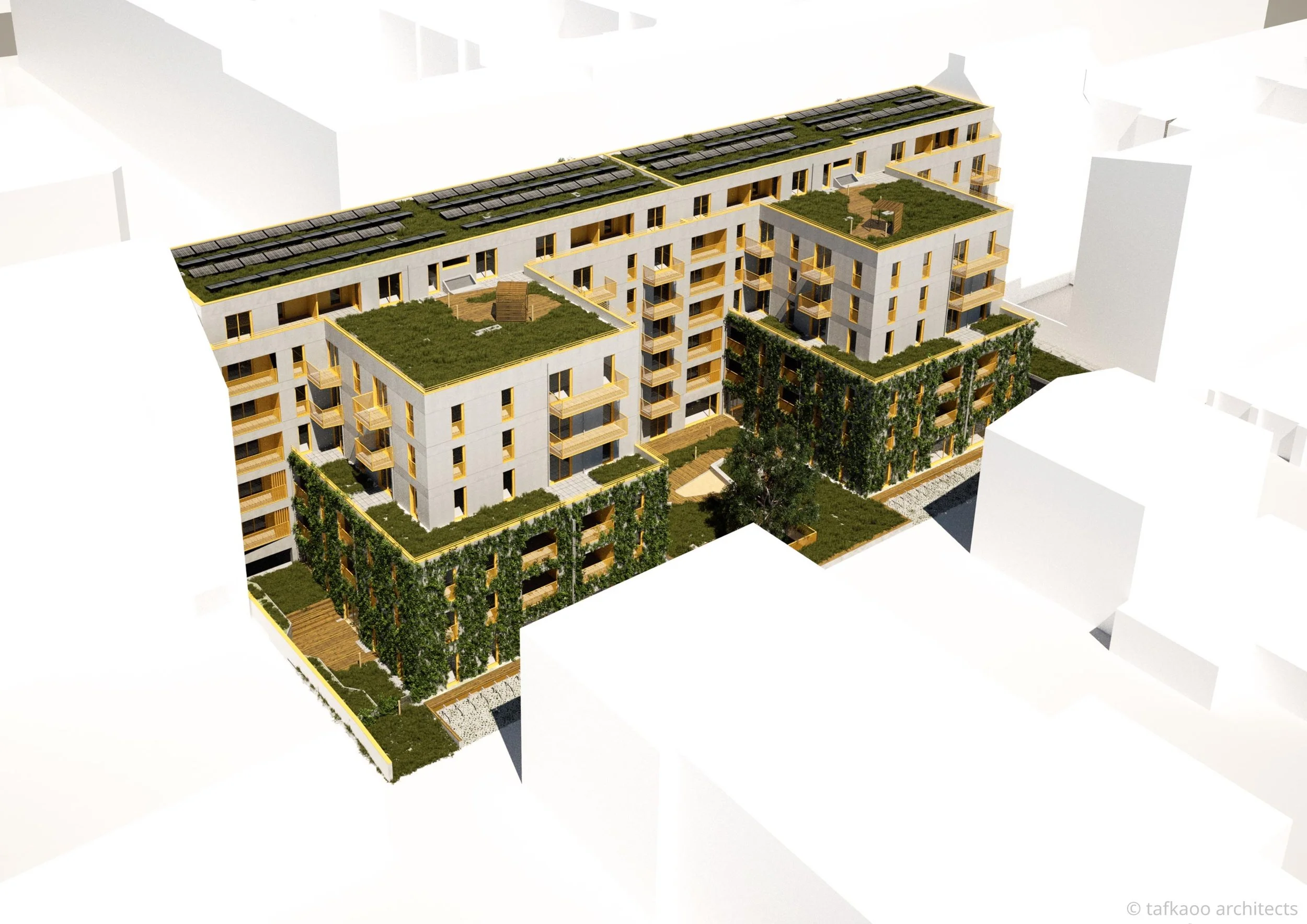Derzeit entsteht eine neue Wohnbebauung an der Barfusstraße. Entwürfe von tafkaoo architects.