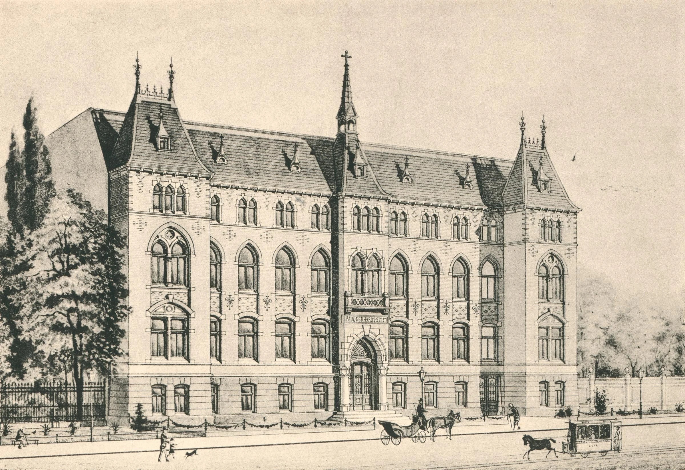 Vorderansicht des Mutterhauses um 1888