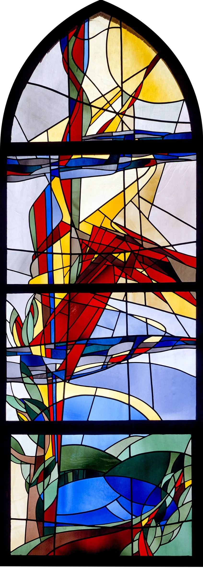 Kirchenfenster der Kirche im Paul Gerhardt Stit gestaltet nach „Sollt ich meinem Gott nicht singen“