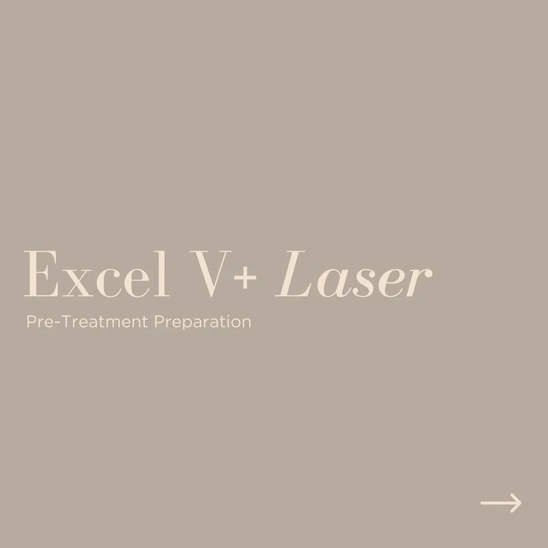 Excel V+ Laser: Pre-Treatment Preparation. 

Do you have an upcoming Excel V+ Laser appointment? Please plan accordingly and follow these tips to ensure you achieve the best possible outcomes! 

Preparation Tips:
~ Apply SPF 50+ daily
~ Avoid sun exp
