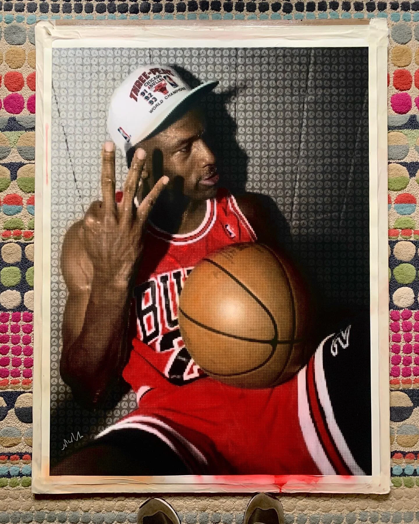 Here&rsquo;s a very recent portrait of the legendary Michael &lsquo;Air&rsquo; Jordan. This piece did not hang around, having already found its new home within days of leaving the studio.  Please slide across to see the piece in more detail. Hope you