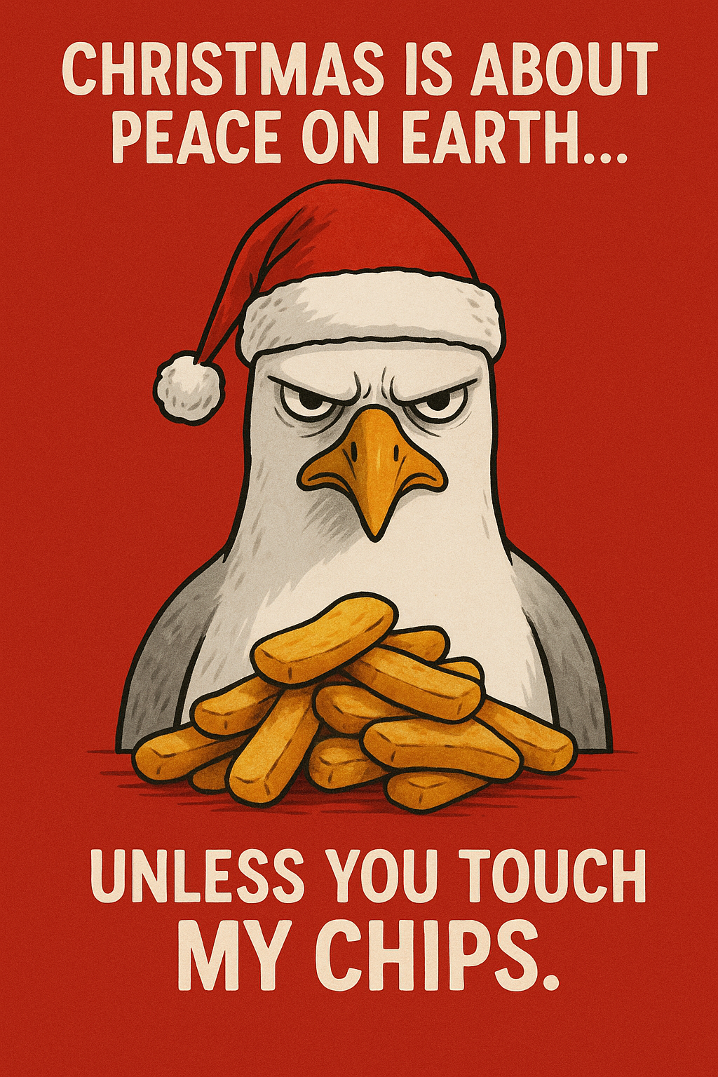 Alternative view of the gulls christmas cards (x4)