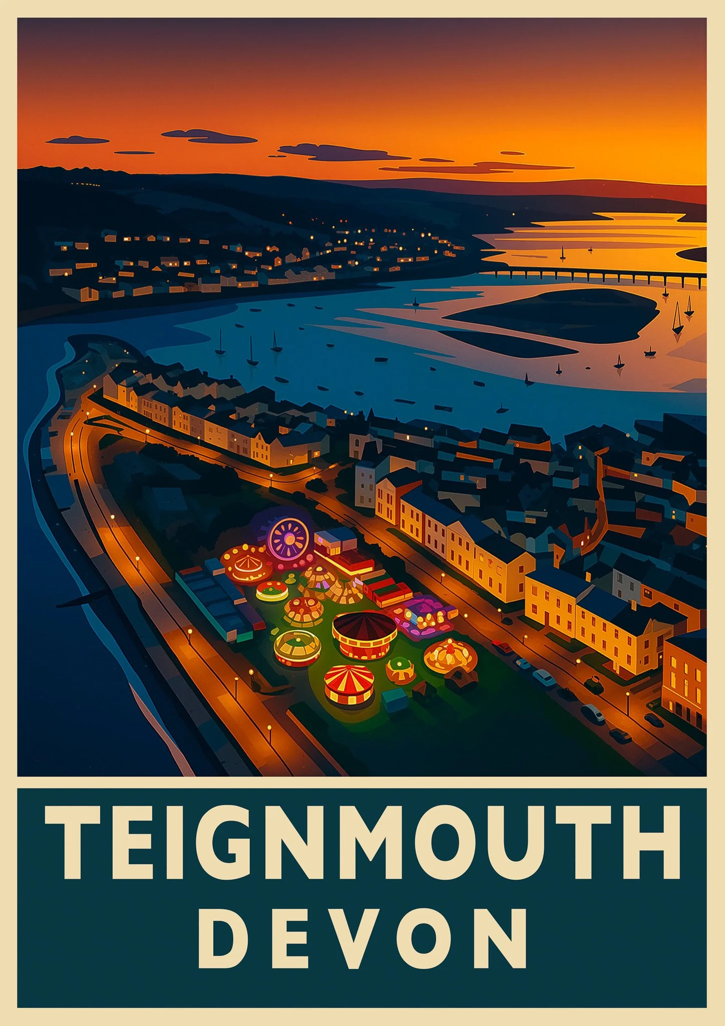 Teignmouth – Fairground Sunset