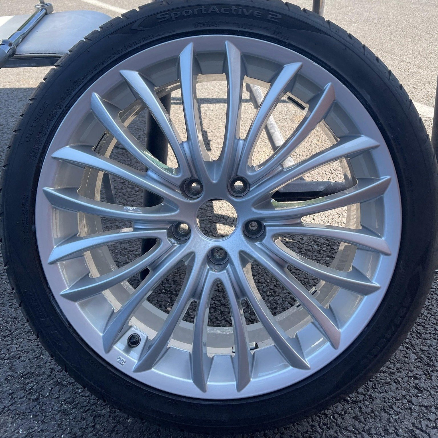 Clean. Sleek. Refreshed.

These alloys have been fully refurbished with a silver powder coat finish &mdash; durable, smooth, and ready to hit the road.

📣 Don&rsquo;t miss our &pound;50 OFF summer-ready offer on a full set of alloy refurbishment (st
