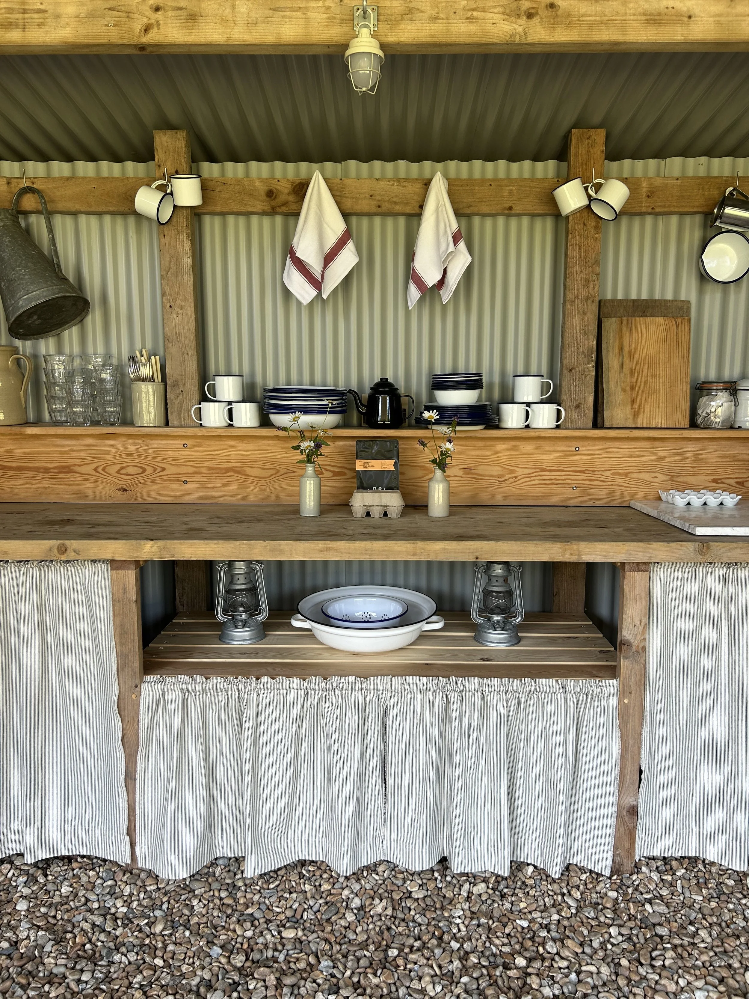 The field kitchen in the Spot House farm meadows
