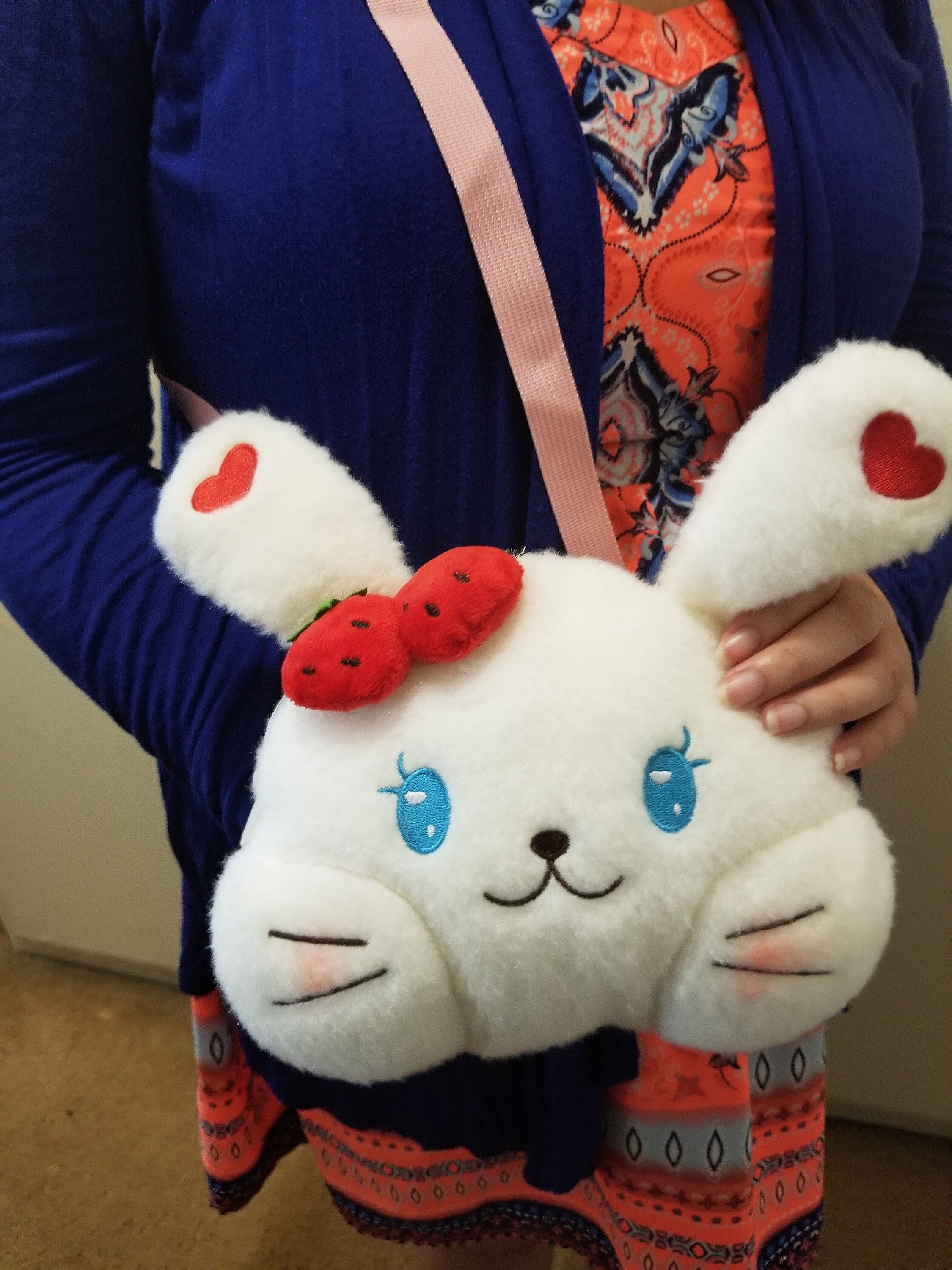 Star Rabbit Plush Removable Strap Crossbody Shoulder Bag, Cute Kawaii Gift,Stuffed Animal Purse, Harajuku, Shojo Lolita Handbag, Great Gift