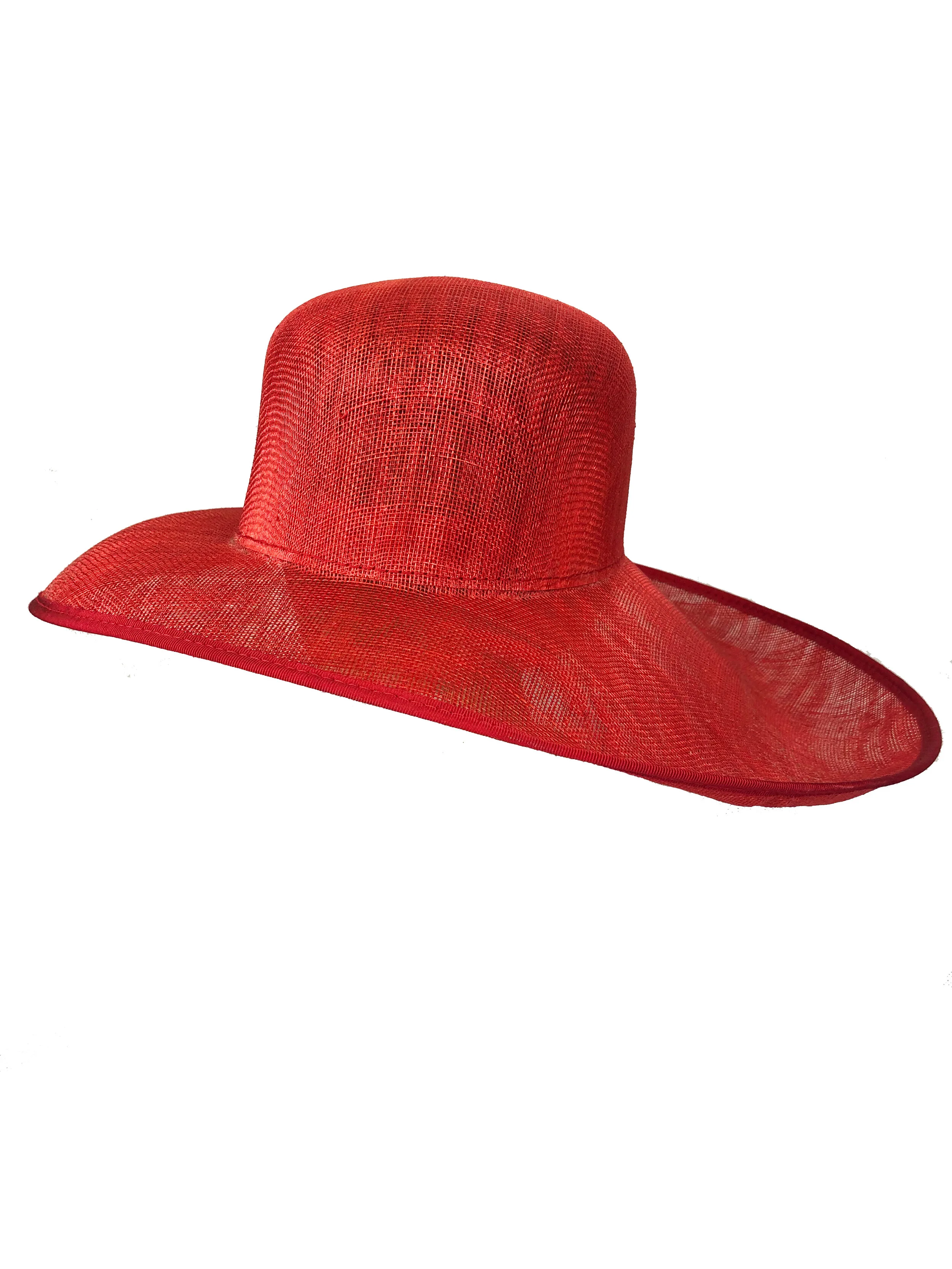 Large Spanish Red Sinamay Hat 