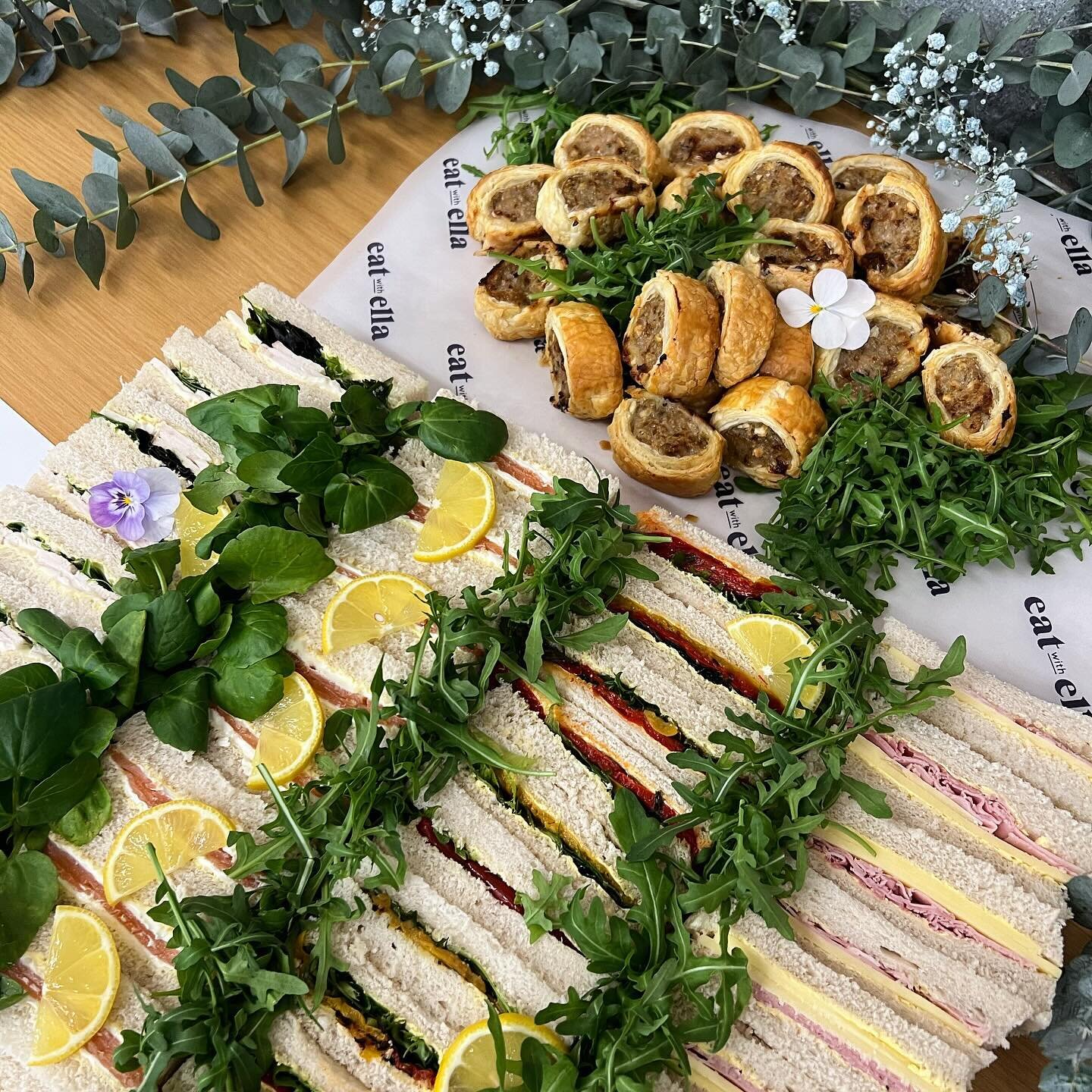 Finally sharing a little glimpse of some of the Afternoon Tea style sharing platters I created last weekend for Julian&rsquo;s christening!💙✨ ~ featuring one my signature Dessert Platters, topped all butter scones, finger sandwiches &amp; of course&
