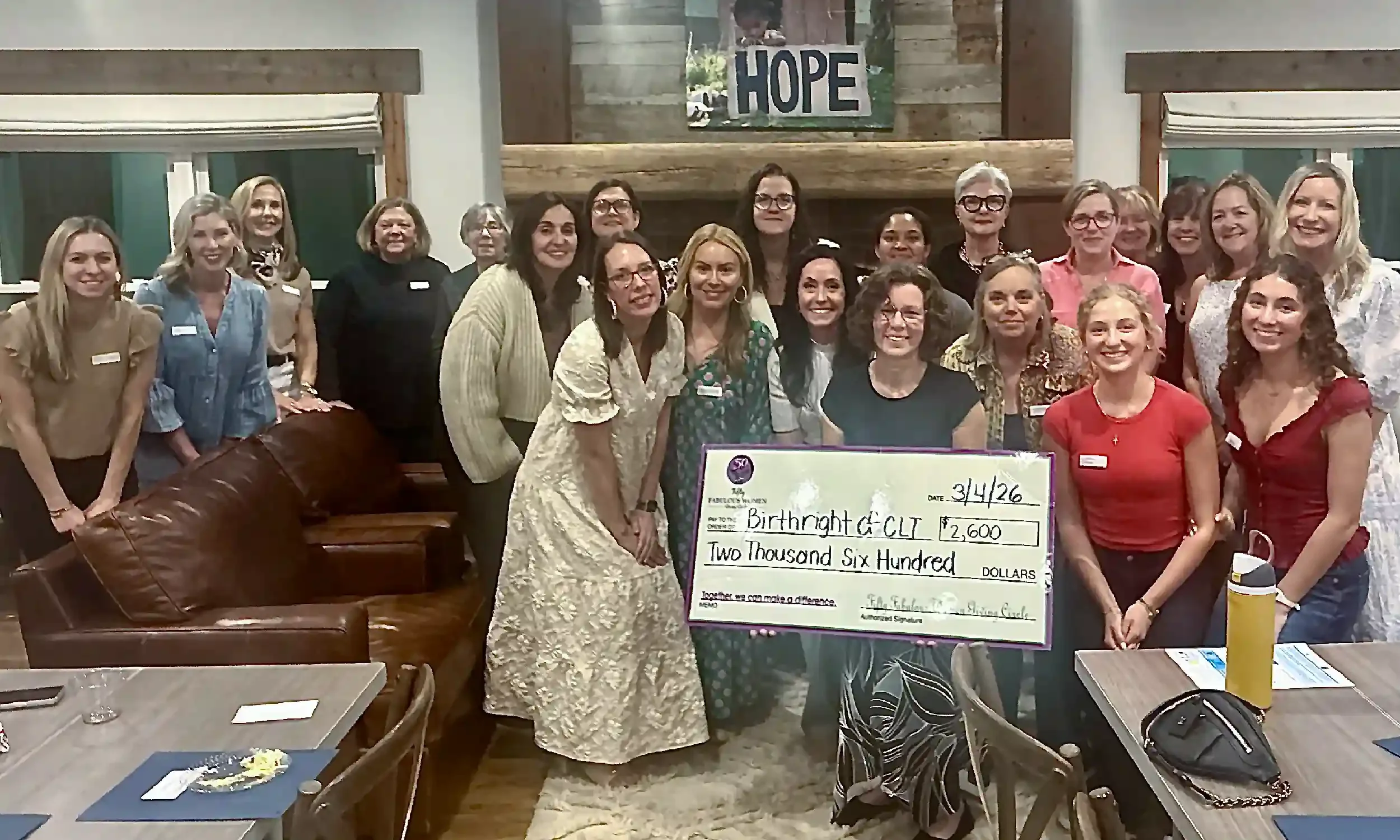 Charlotte Chapter presents grant to Birthright CLT