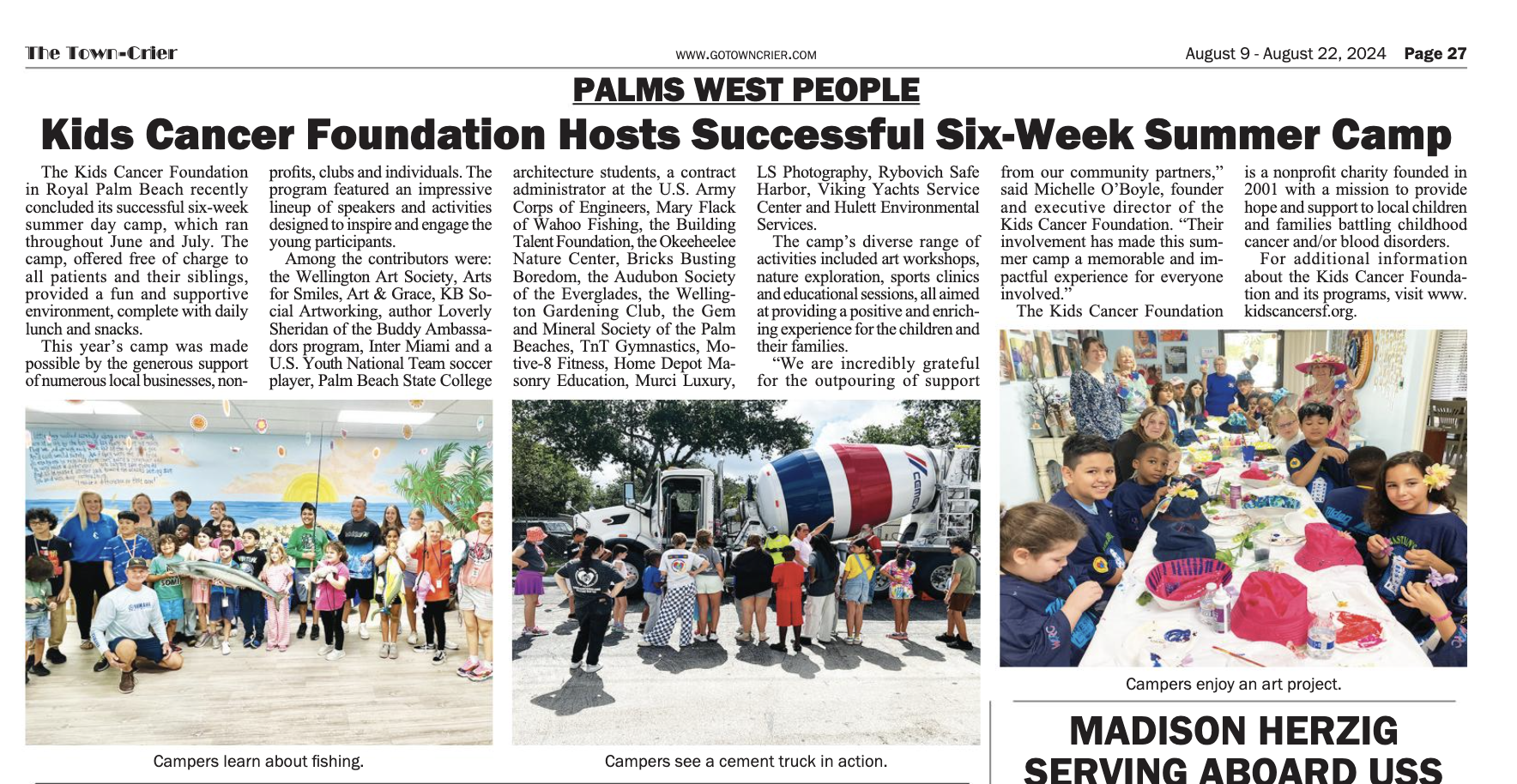 Kids Cancer Foundation Hosts Successful Six-Week Summer Camp