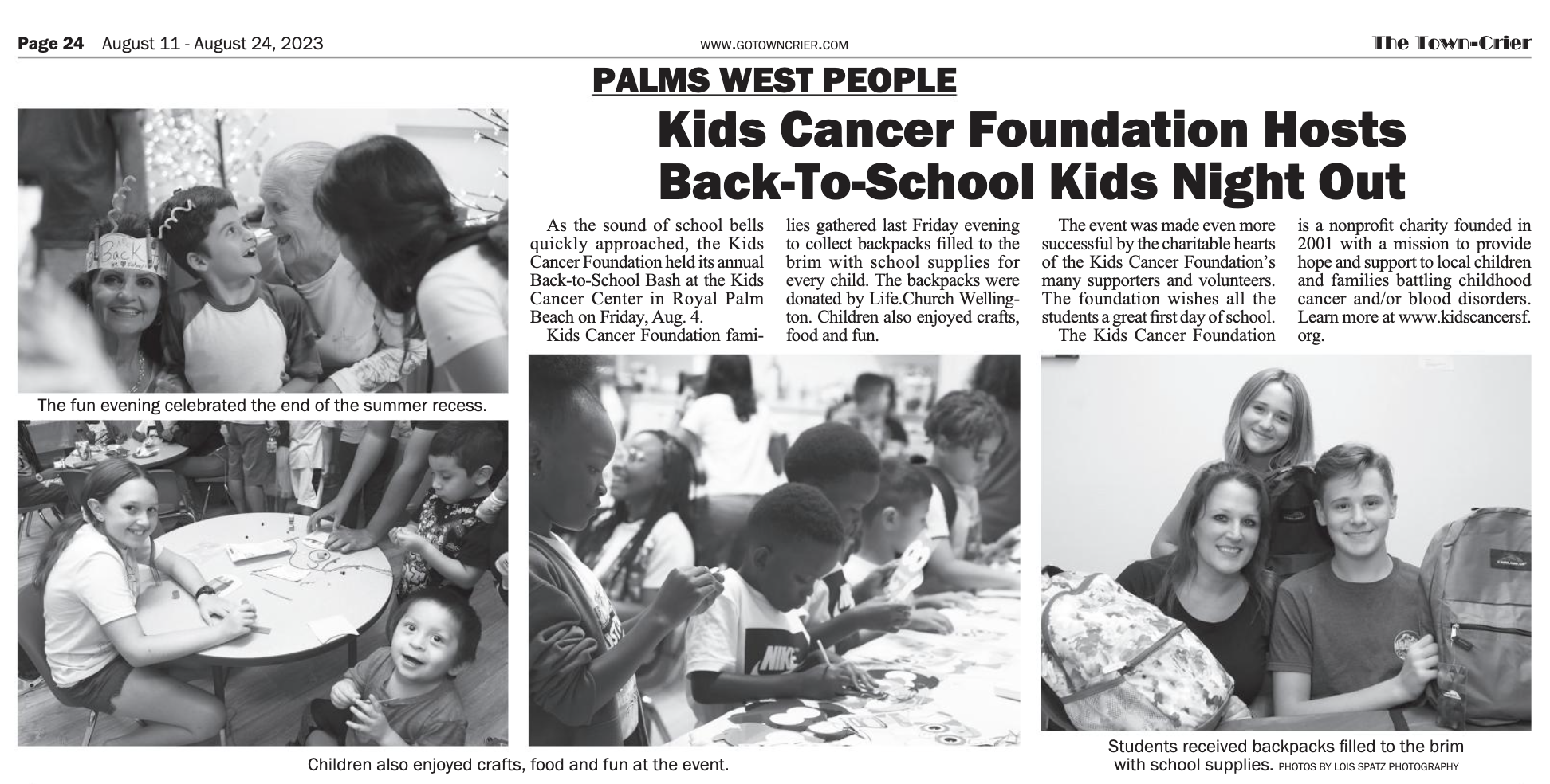 Kids Cancer Foundation Hosts Back-To-School Kids Night Out