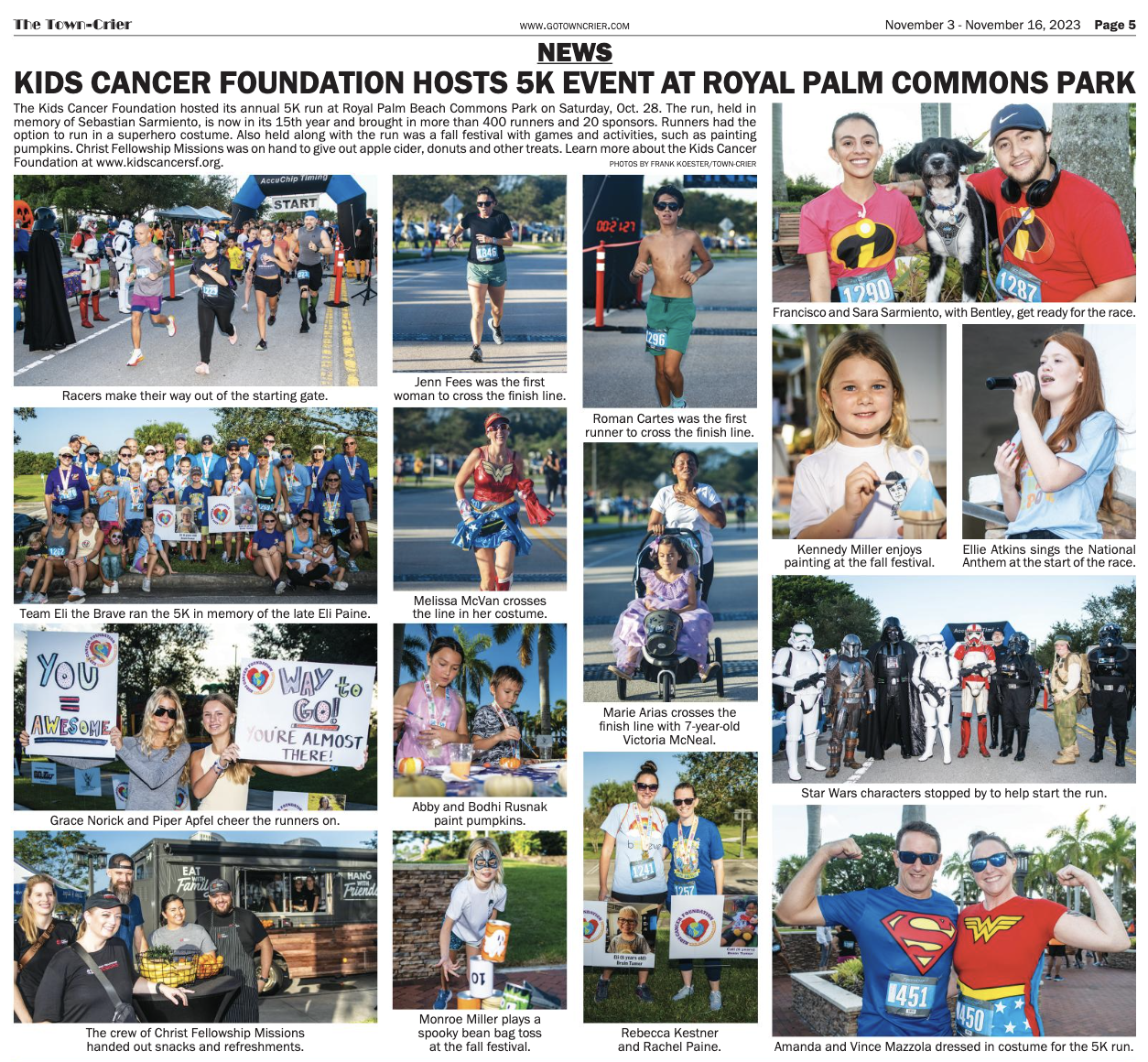 Kids Cancer Foundation Hosts 5K Eevent at Royal Palm Commons Park