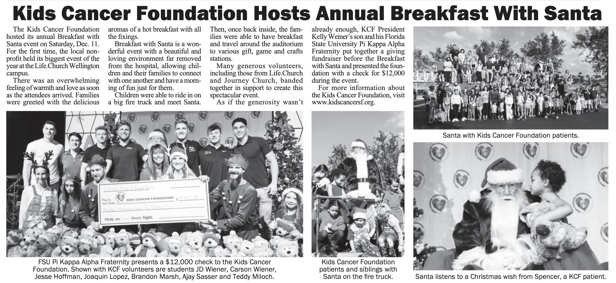 Kids Cancer Foundation Hosts Annual Breakfast With Santa