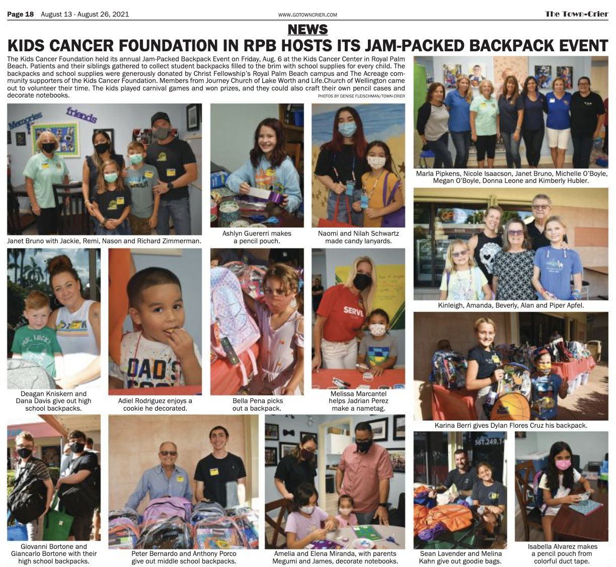 Kids Cancer Foundation in RPB Hosts its Jam-Packed Backpack Event