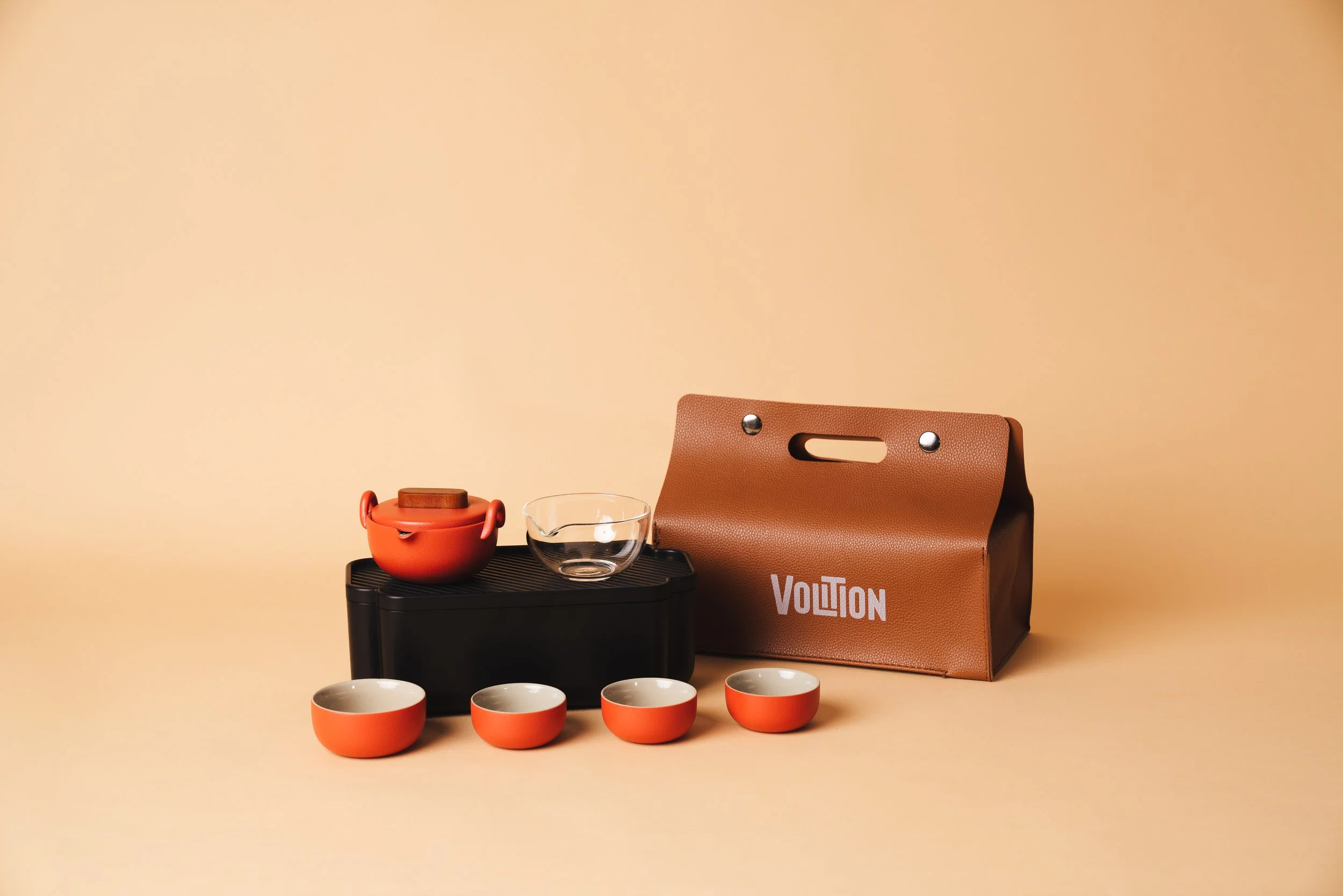 Gongfu Tea Set with Vegan Leather Bag and Tea Tray | Volition Tea
