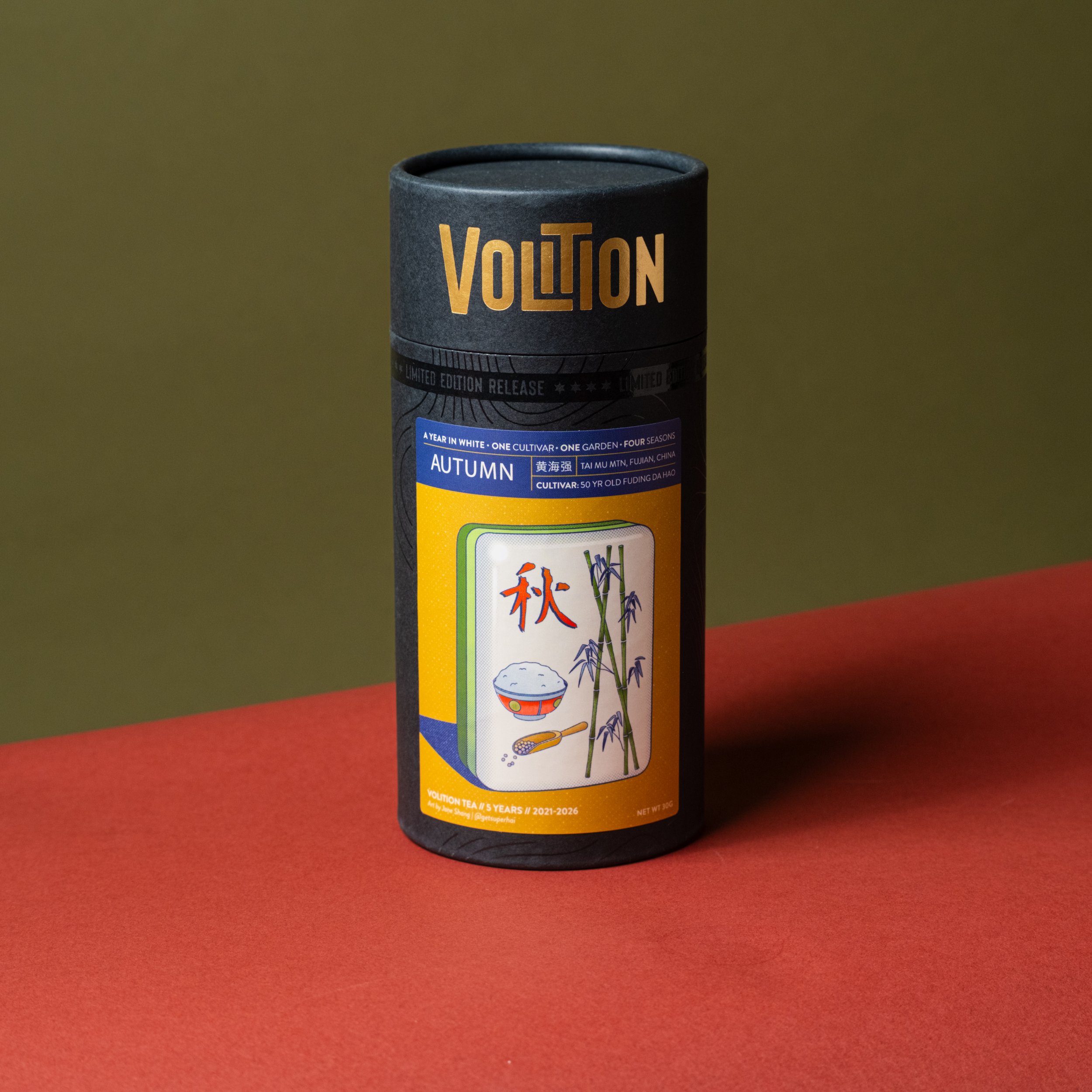 Volition Tea - A Year in White -Autumn tea packaging