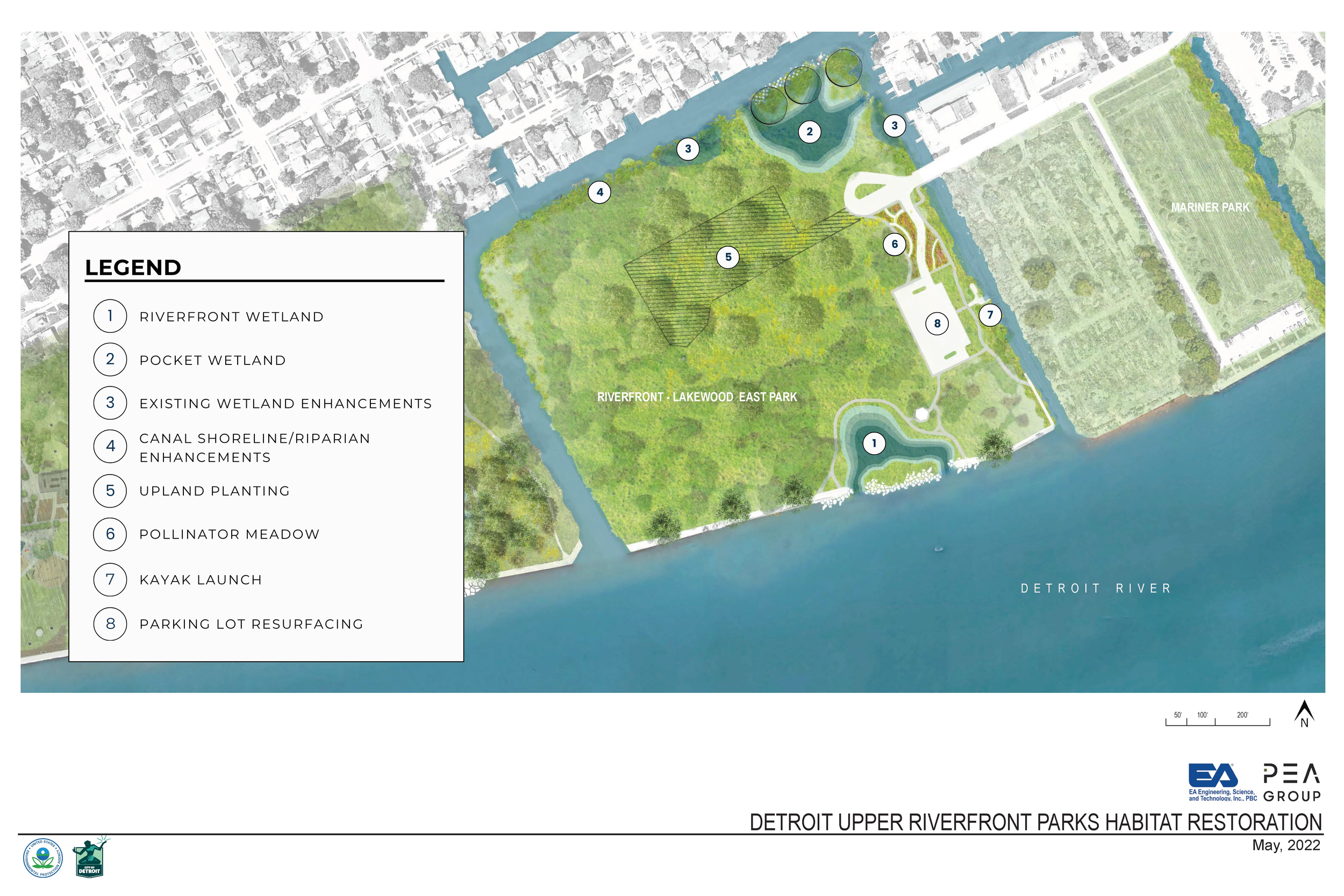 Aerial rendering of park improvements