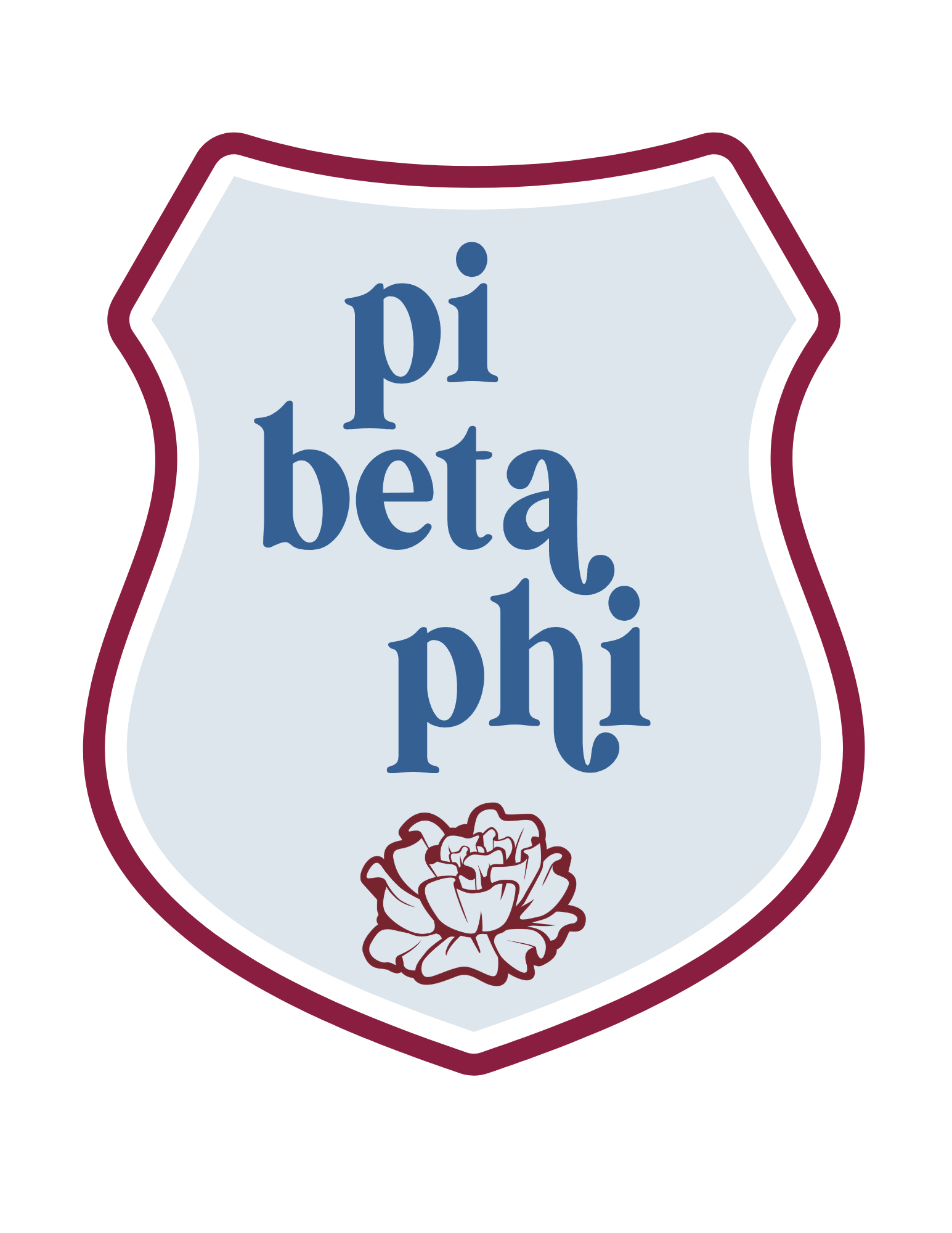Pi Beta Phi Crest Design for Keychain in their brand colors.