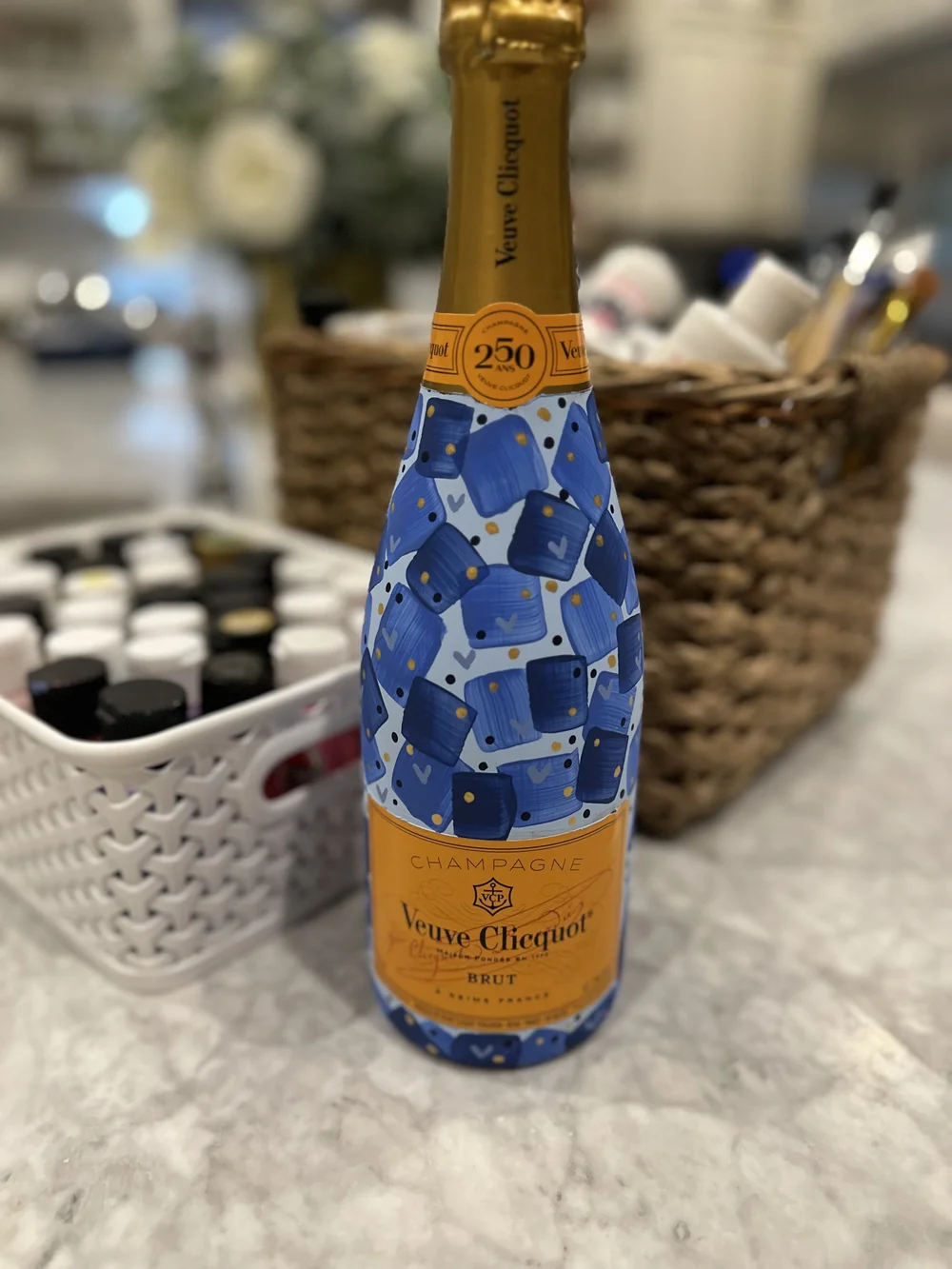 Painted Veuve Clicquot Bottle