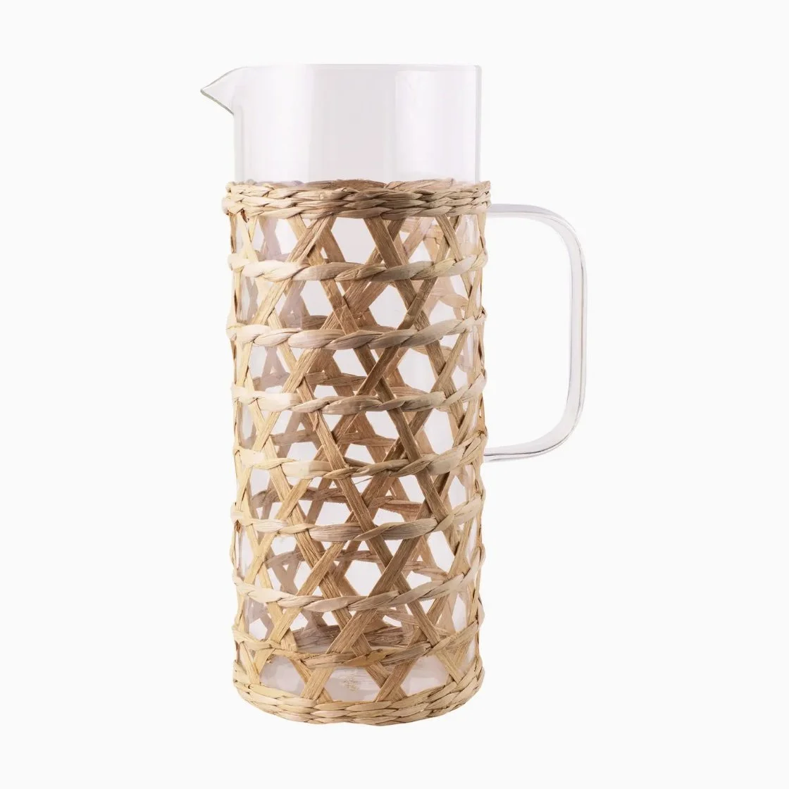 Lilly Pulitzer Raffia Glass Pitcher