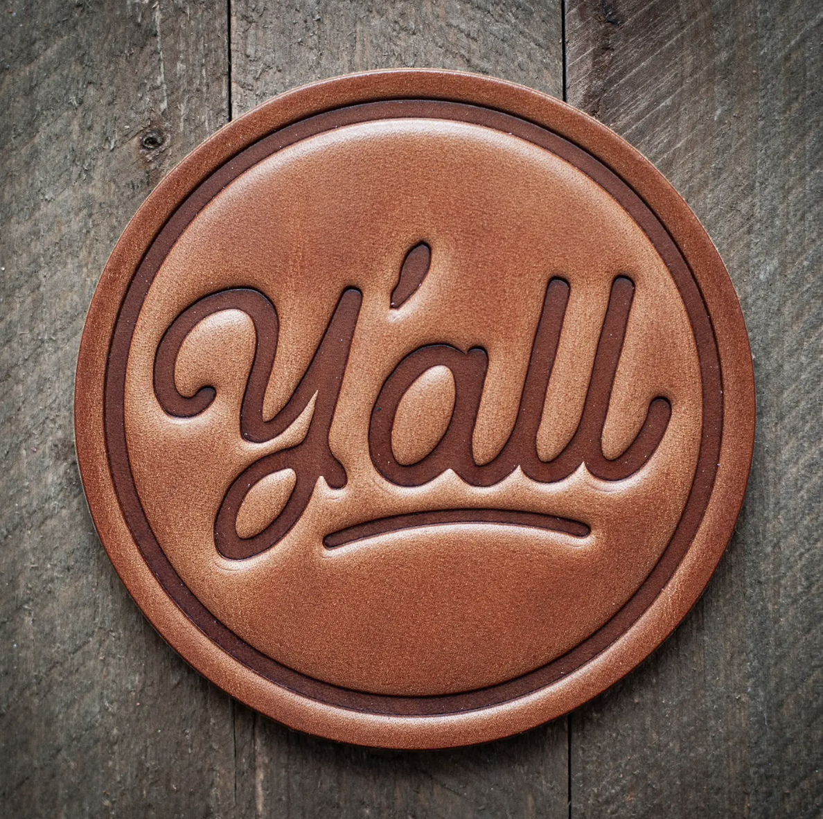 Sugarhouse Leather Y'all Coaster