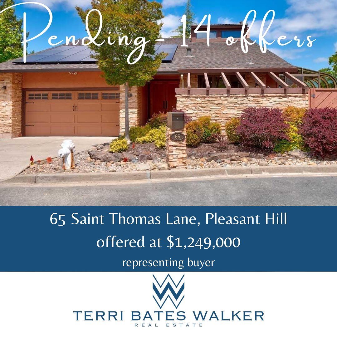 PENDING WITH 14 OFFERS! 65 Saint Thomas Lane, Pleasant Hill.  Offered at $1,249,000.  Super fierce competition for this turnkey home!  Stunning 4 bedroom, 2.5 bath with beautiful gardens and a view. Representing buyer. 
.
.
.
DRE#01330081 #eastbay #r