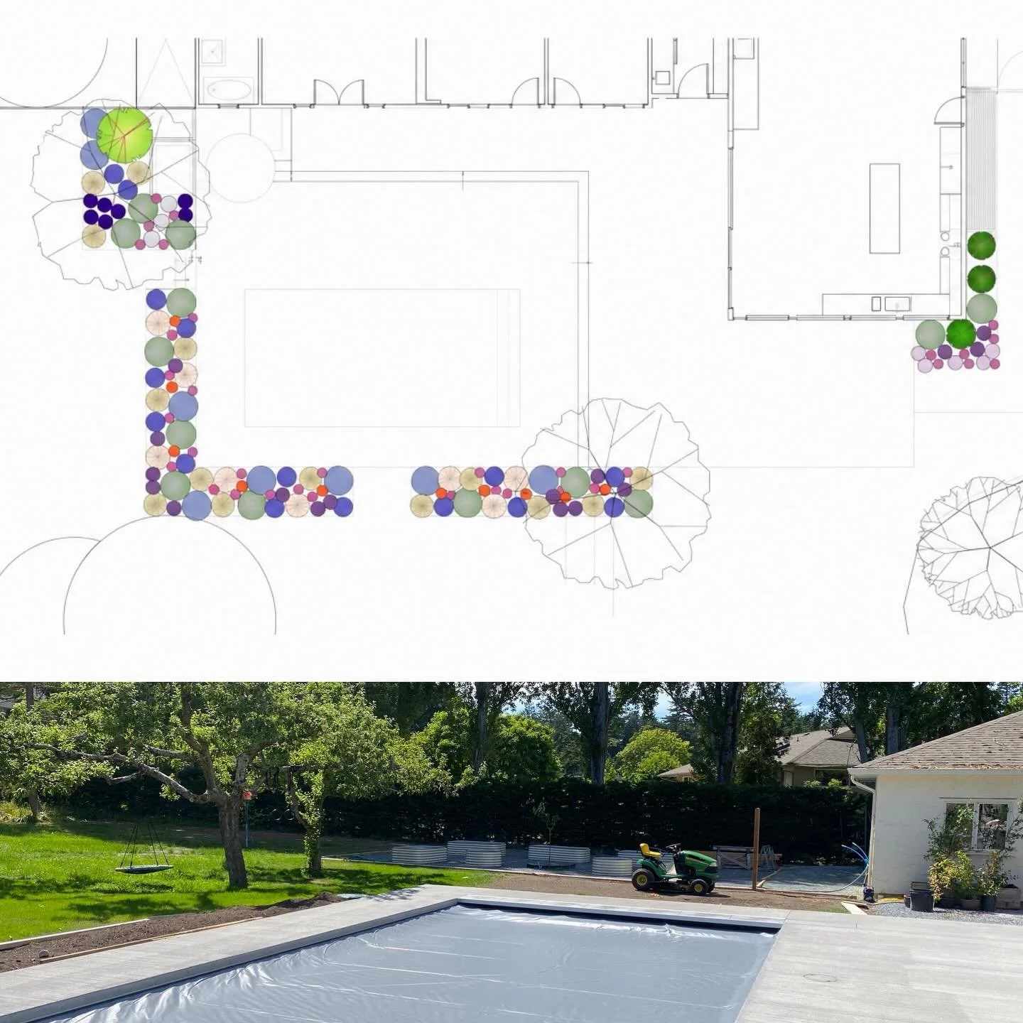 I haven&rsquo;t put some colourful circles on here in a while so! Here&rsquo;s a floral, swishy poolside garden filled with summer blooms and soft grasses. No prickles or sharp edges to scratch bare legs in this garden! 💦☀️🌾