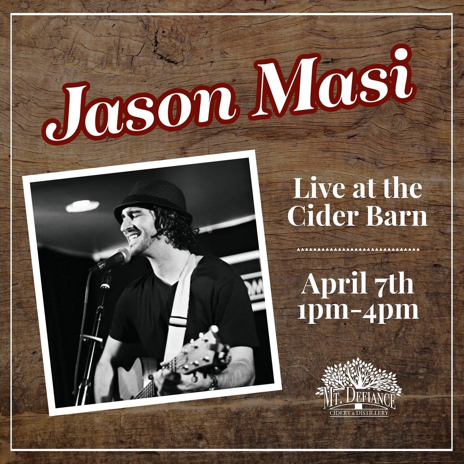 Join us this afternoon Sunday April 7th from 1pm-4pm at the Cider Barn for live music by @jasonmasishots 

It&rsquo;s the perfect way to spend a beautiful sunny spring day! ☀️