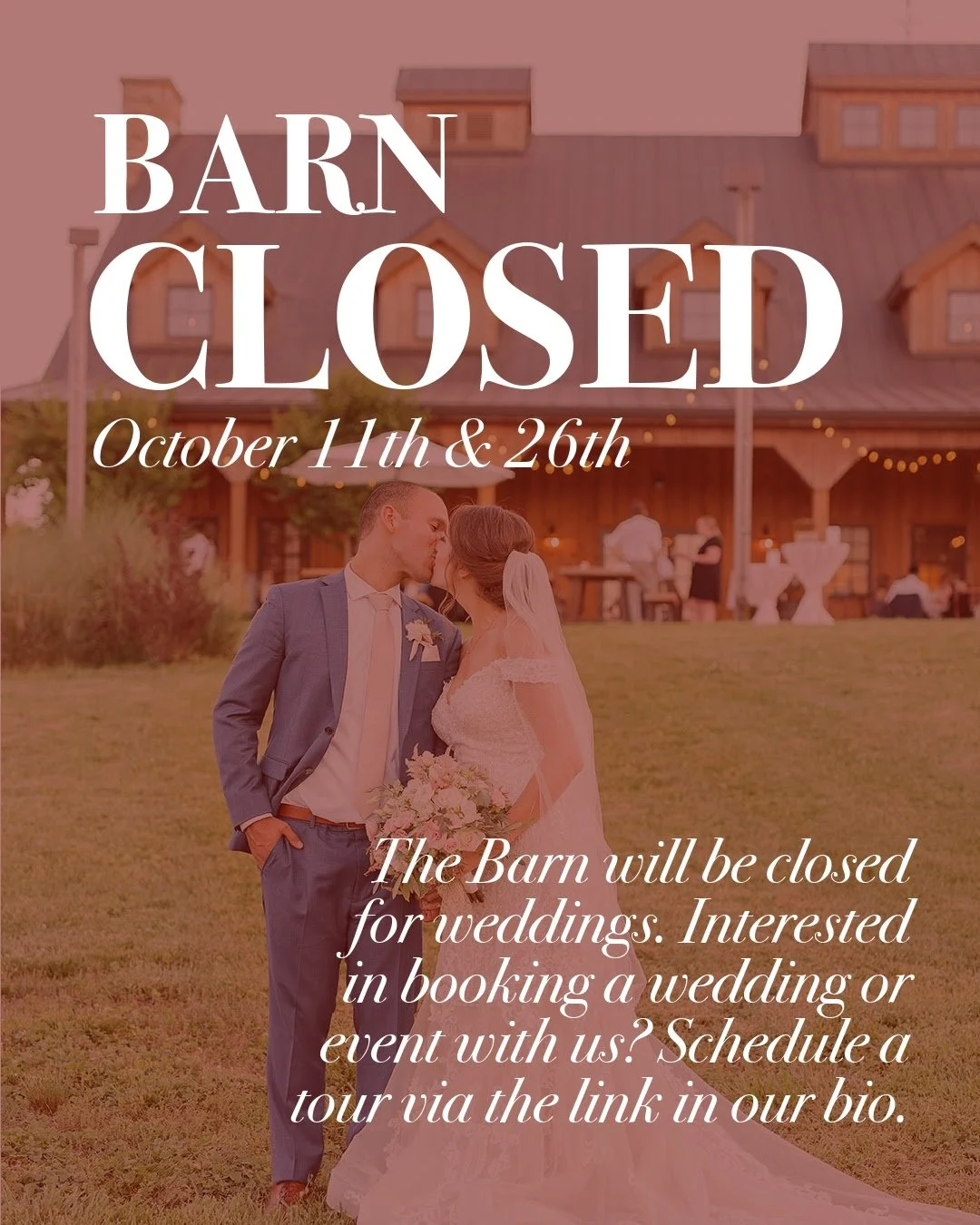 Mt. Defiance Cidery &amp; Distillery will be closed this Saturday October 11th for a wedding. 💍

Interested in booking our barn for your wedding or private event? Tap the link in our profile to book your tour!

#virginiaweddings #weddingvenue #loudo