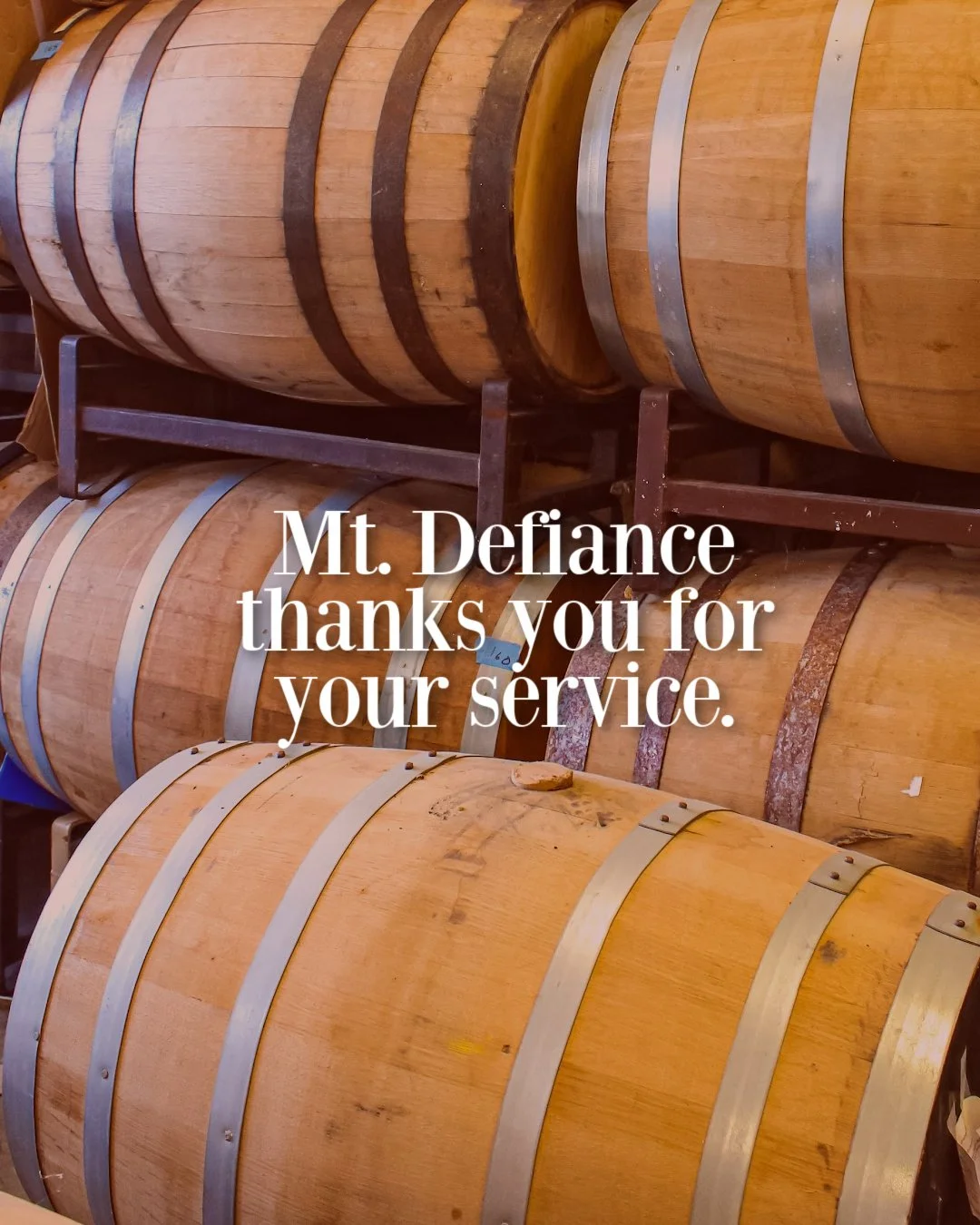 To all who served - thank you. 🇺🇸

All veterans and active duty military receive 10% off at Mt. Defiance Cidery &amp; Distillery today and everyday. 

Our founder Marc has a deep appreciation for all who have served our country in uniform from his 