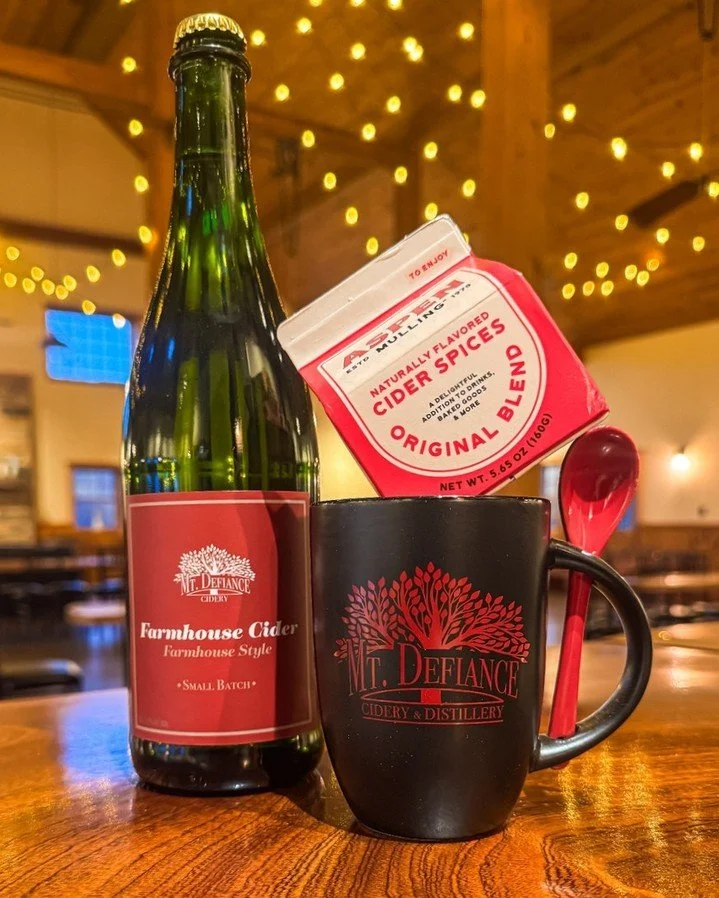 We've got some special Mt. Defiance goodies lined up for you at our holiday market today Sunday November 16th! 🎄✨

We'll be offering Mt. Defiance holiday gift sets - including our two award winning wines and a bottle of sparkling, our cider, mulling