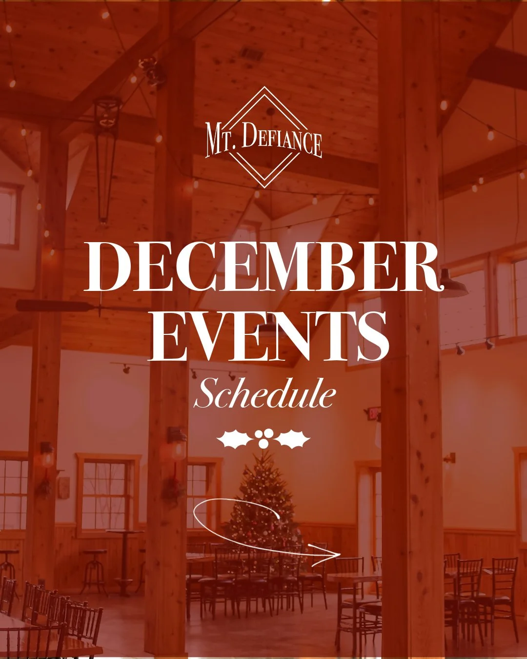 It's beginning to look a lot like Christmas around here at Mt. Defiance! ✨

December is full of festive events at Mt. Defiance - starting with the most Christmas-y celebration in the area - Christmas in Middleburg on December 6th! We've got tickets r