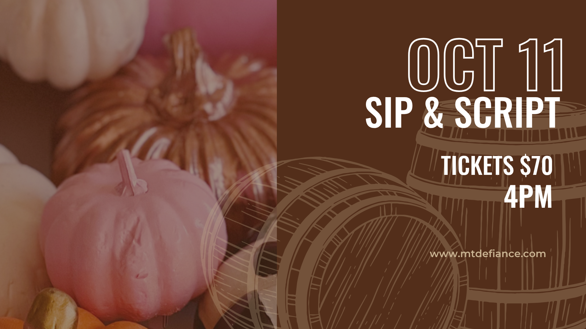OCTOBER 11 | Fall Sip &amp; Script