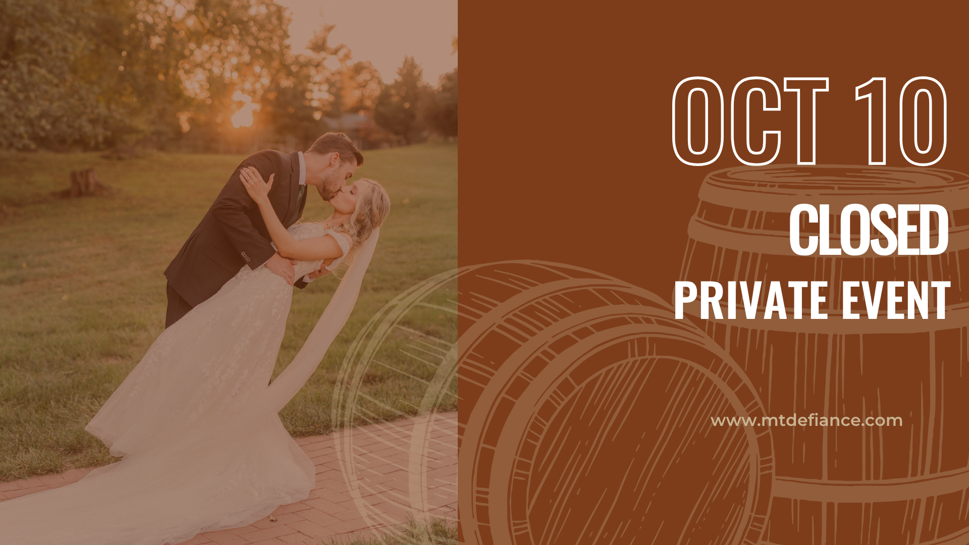 OCTOBER 10 | CLOSED FOR PRIVATE EVENT
