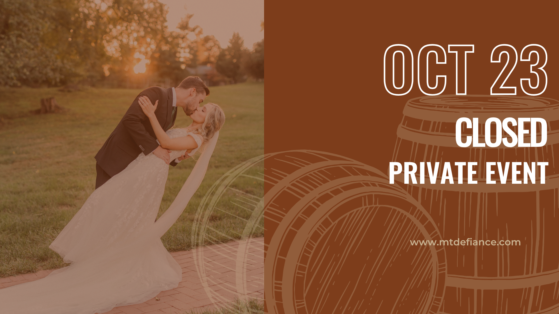 OCTOBER 23 | CLOSED FOR PRIVATE EVENT
