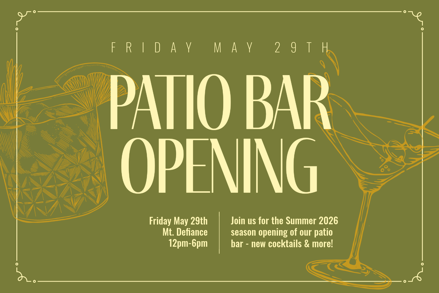 Patio Cocktail Bar Opening Day