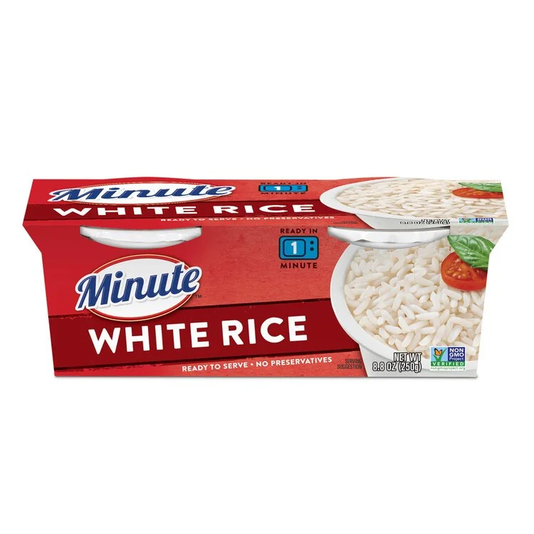 Individual cups or pouches of rice