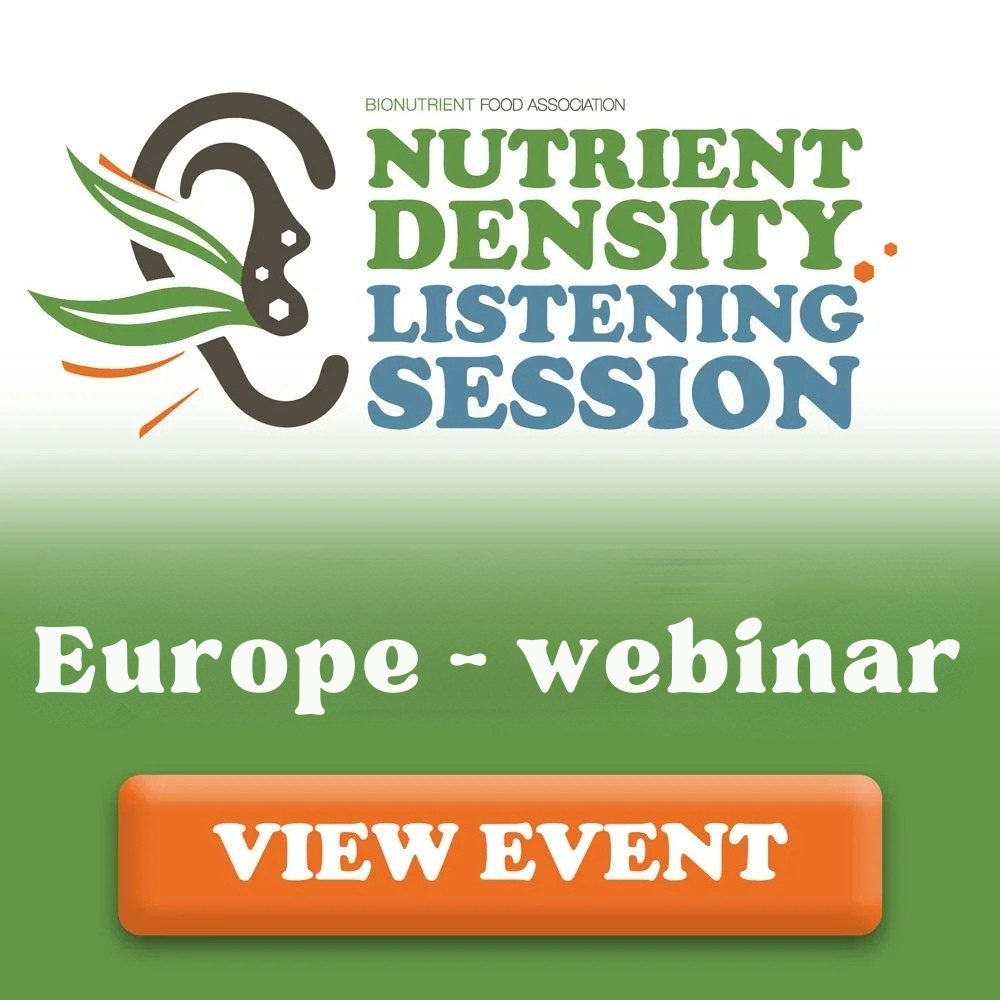 Listening Session for Nutrient Density - Europe Webinar