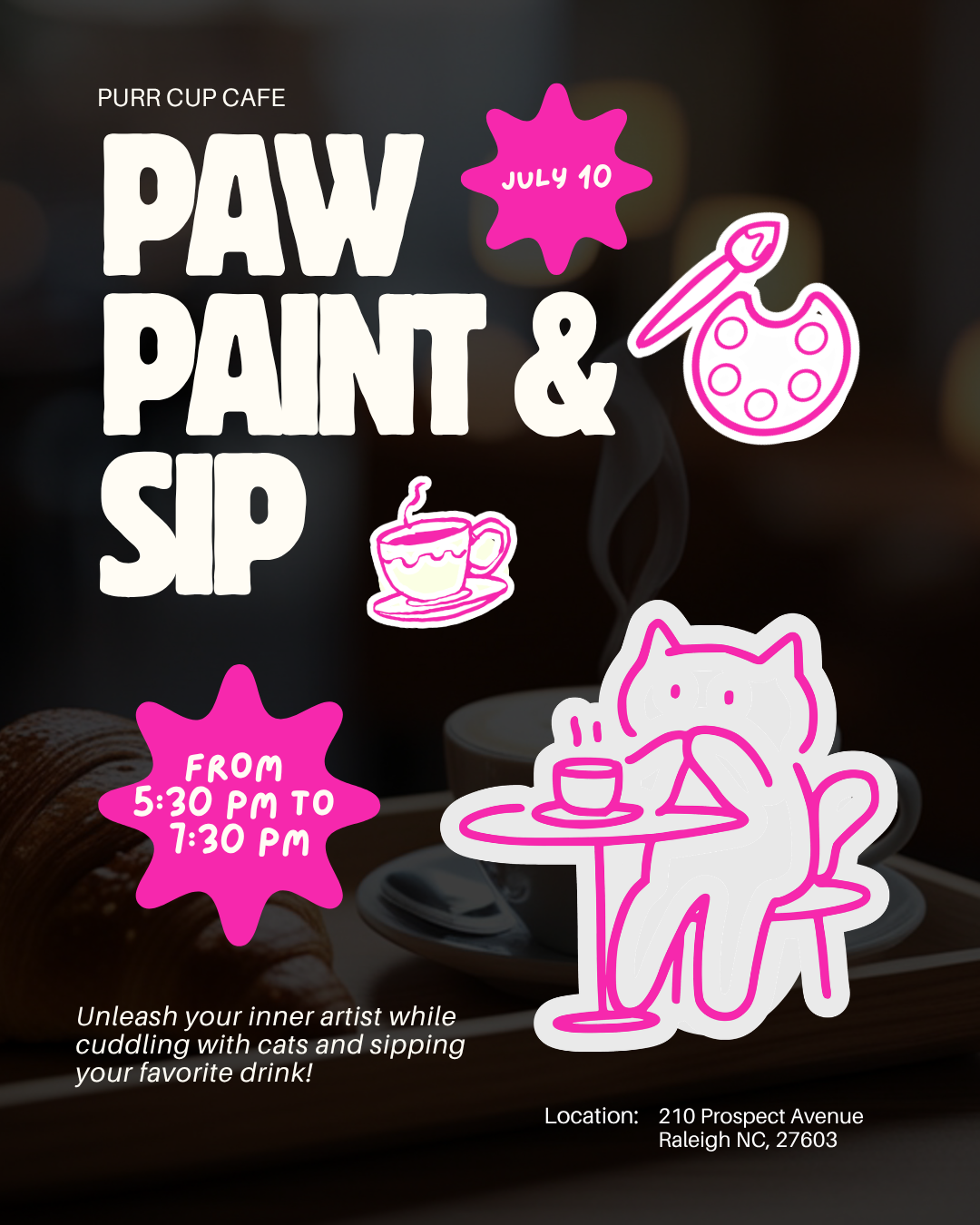 Paint & Sip at Purr Cup Cafe -July 10th